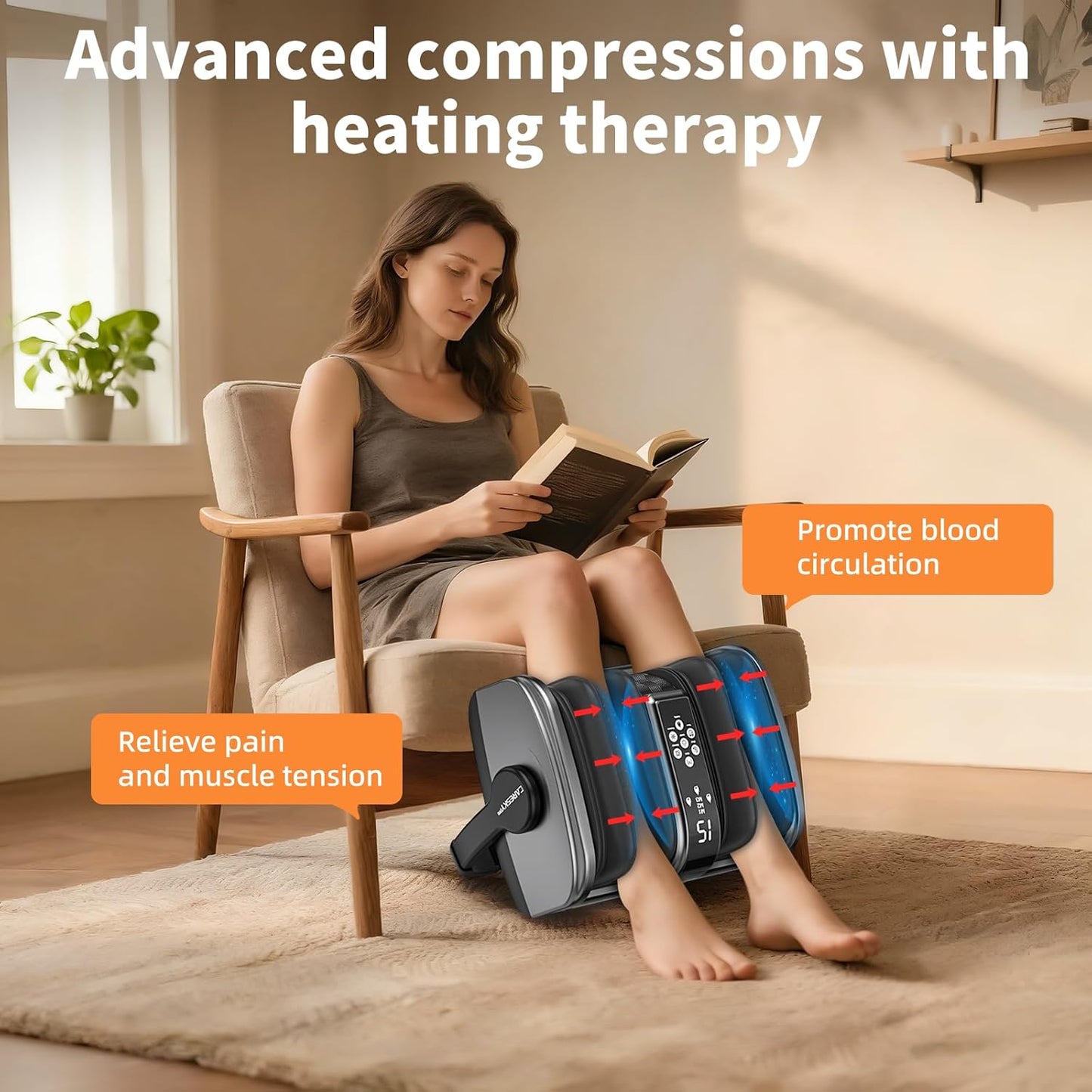 CARESKY® Foot Massager with Heat, FSA＆HSA Eligible, Shiatsu Foot Massager for Plantar Fasciitis, Neuropathy, Circulation and Pain Relief, Deep Kneading for Foot Calf Gifts for Women Men Mom Dad