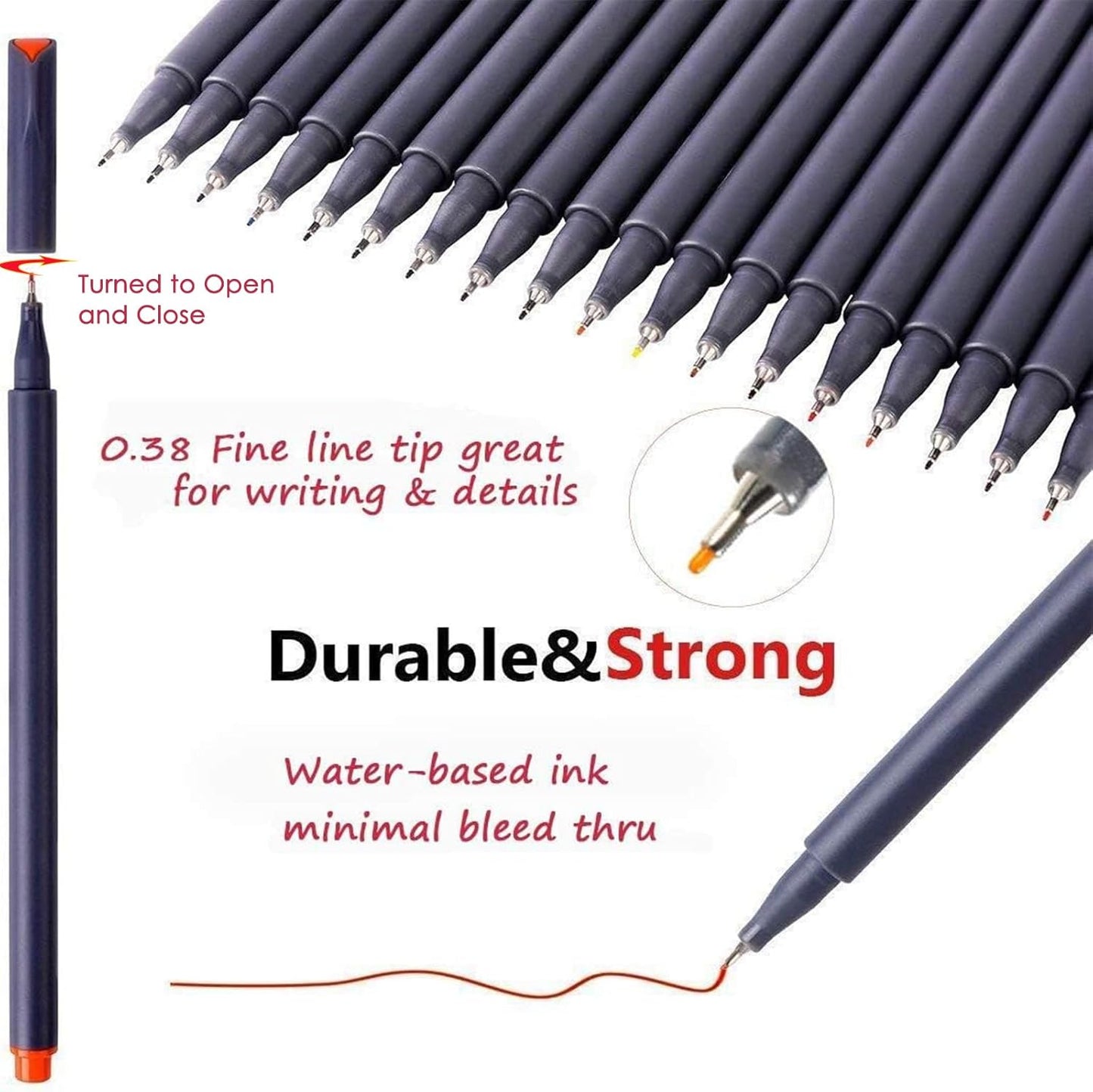 iBayam Journal Planner Pens Colored Pens, Office Supplies, Fine Point Fineliner Drawing Art Markers for Bullet Journaling Scrapbooking Notebook Writing Note Taking Calendar Stationary, 18-Color