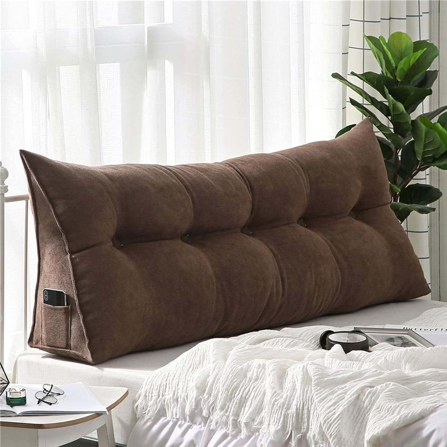 Triangle Headboard Pillow, Removable Cover Back Support Cushion for Daybed, Colorful Bolster Pillow 80x20x50CM - Comfortable Sleep & Relaxation Accessory (F 100 x20 x50CM)