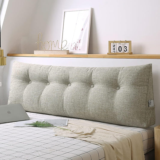 Headboard Pillow Triangular, Large Wedge Pillow Decorative Body Throw Pillows Bed Backrest Reading Bolster Lumbar Cushion for Sofa Bed(Size:80x50x20cm,Color:G)