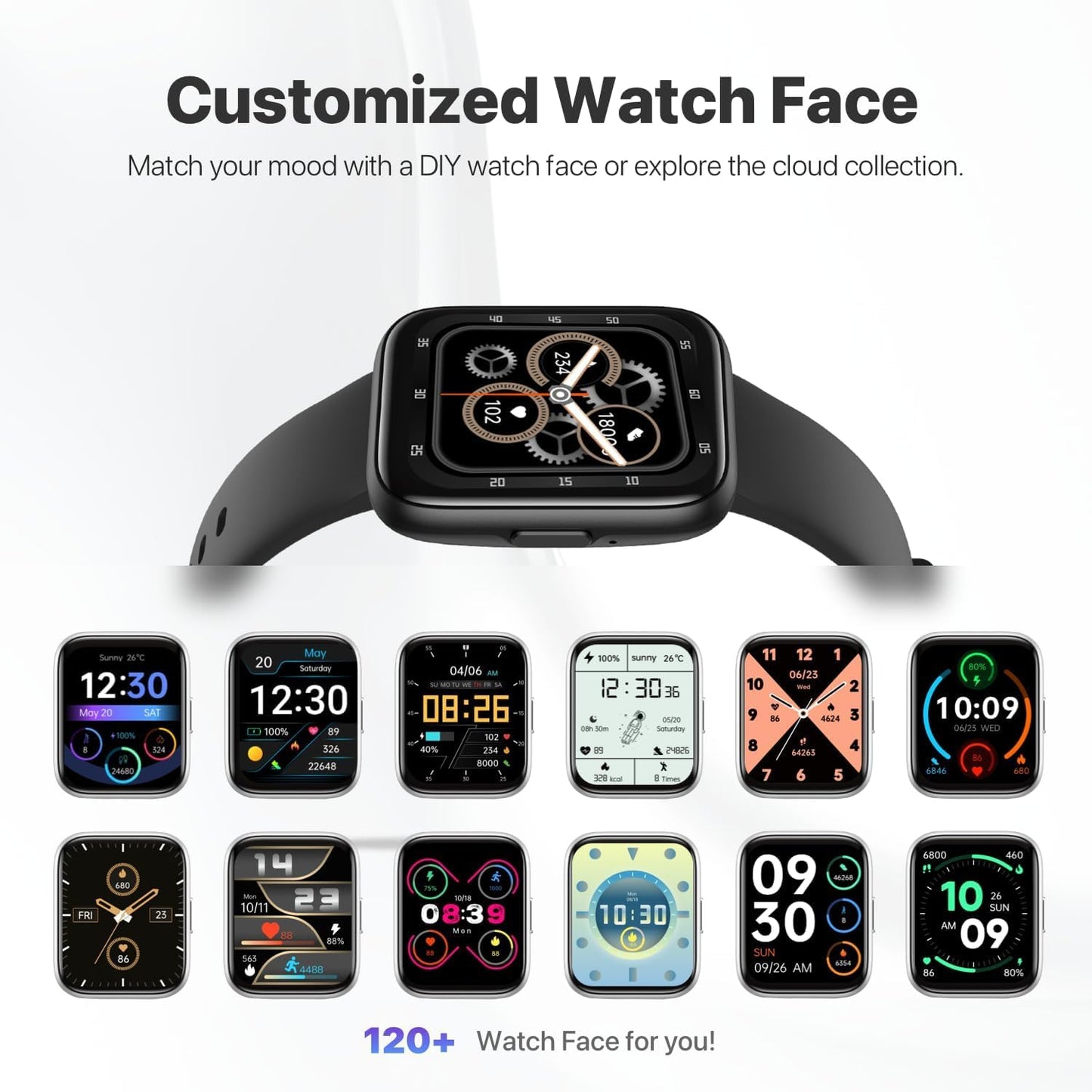 Smart Watches for Men Women - 1.83" HD 2025 Fitness Tracker with 100 Sports Modes, Heart Rate/Sleep Monitor, Bluetooth Call & Music Control IP68 Waterproof for iPhone/Android