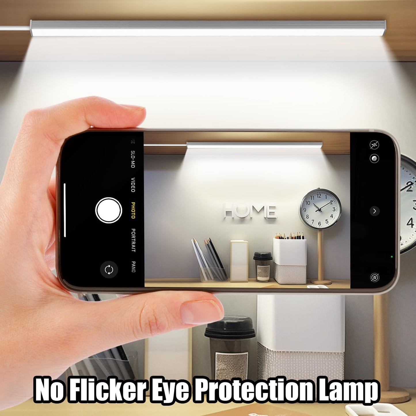 Under Cabinet Lighting, 12 Inch Plug in Light Bar, LED Keyboard Lights, 6000K Cool White Light, Ultra Thin Dimmable Light Bar, Suitable for Kitchen/Desk/Closet/Workbench