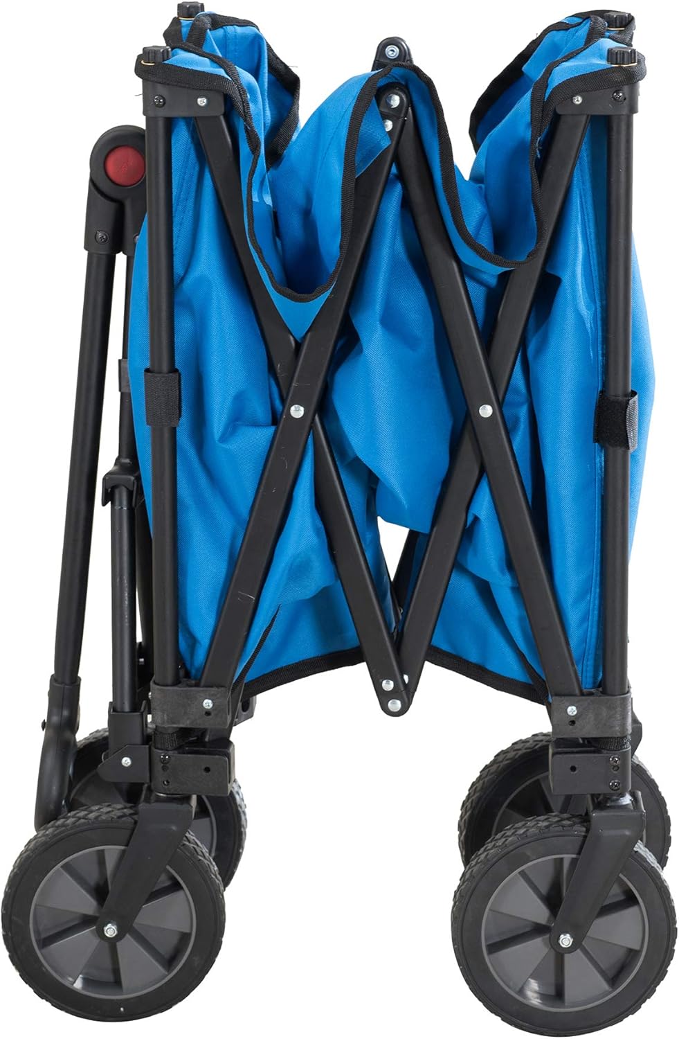 Sunjoy Collapsible Wagon with 255L Large Capacity, Utility Foldable Wagon Cart, Heavy Duty Beach Wagon with Big Wheels, Portable Garden Cart for Camping Fishing Sports Shopping, Blue