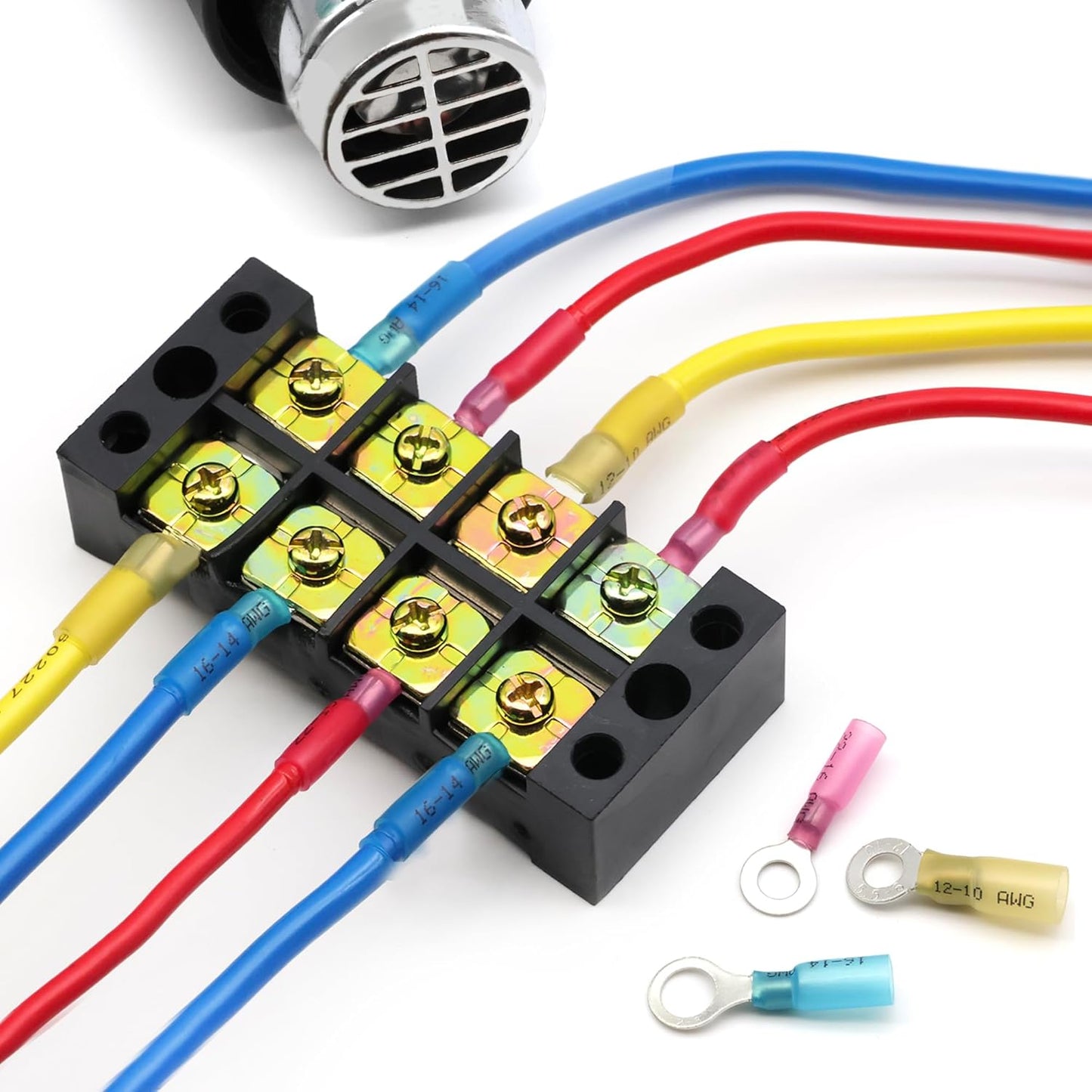 180Pcs Heat Shrink Wire Connectors Kit - Waterproof Marine Automotive Battery Electrical Crimp Terminals Set, Ring Fork Spade Butt Splices