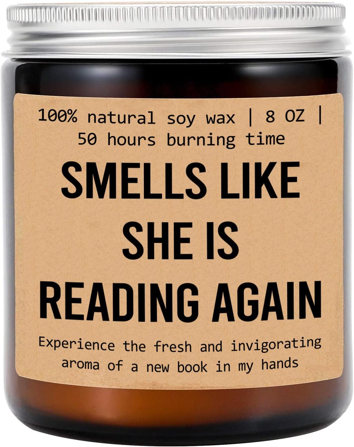 Smells Like She's Reading Again Candle - Reader Gift Funny Candle - Birthday Gifts for Her - Gift for Book Lover - Bookstore Library - Gift for Friend Avid Reader - Bookworm Gift - New Home Gifts