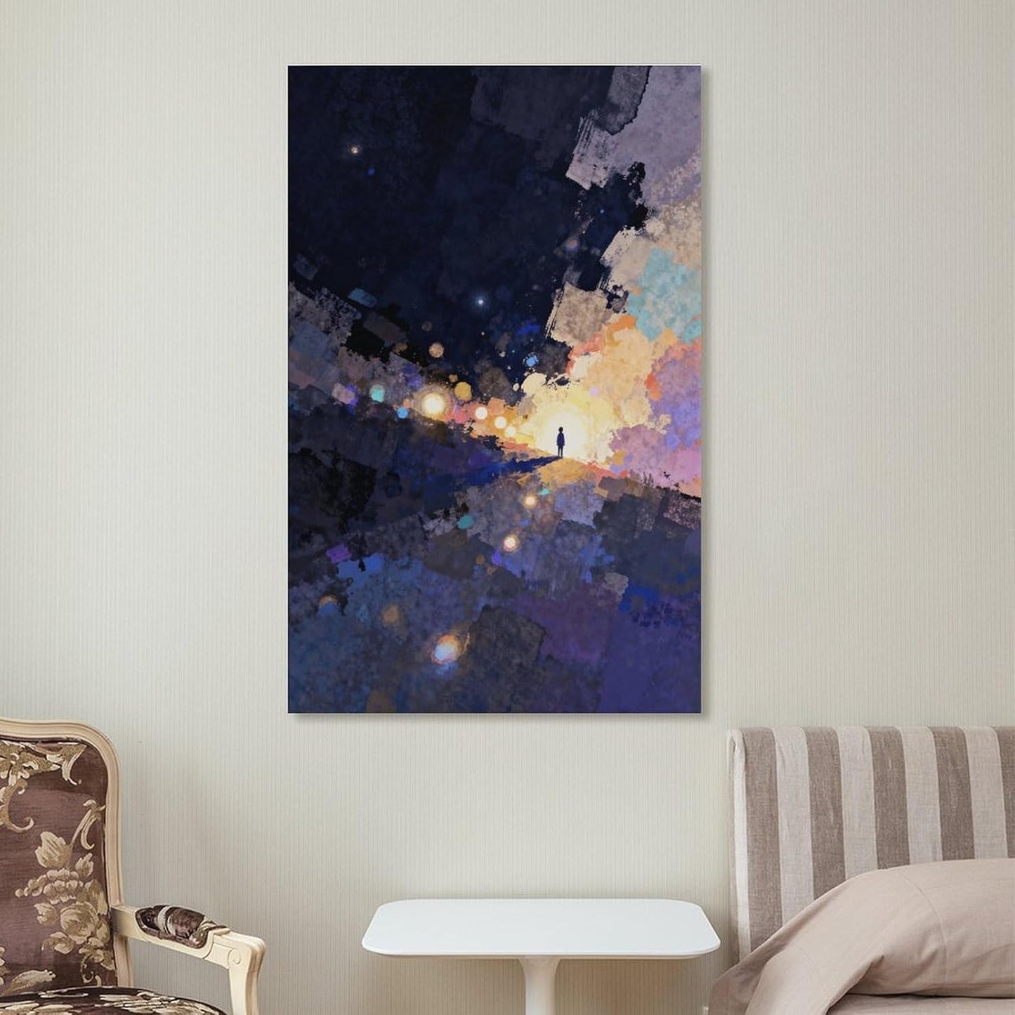 The World of Loneliness - 1 Oil Painting Print, Loneliness Wall Art, Moody Aesthetic Painting, Suitable for Reading Nook, Living Room, Bedroom Frame-style 16x24inch(40x60cm)