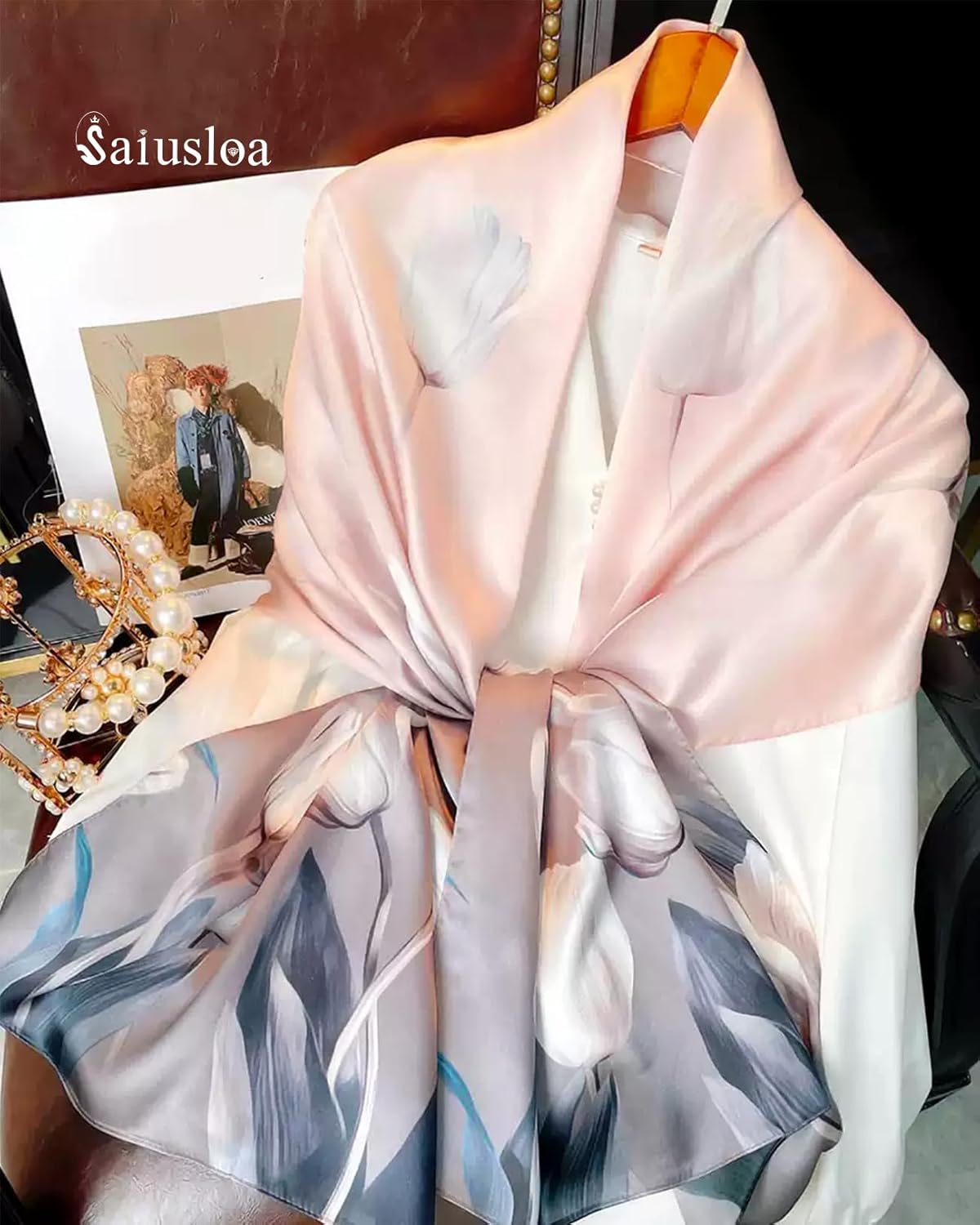 Dress Scarves Shawl Wraps Long Silky Scarf for Women Dressy Fashion Lightweight for Decorative Formal Evening Gowns
