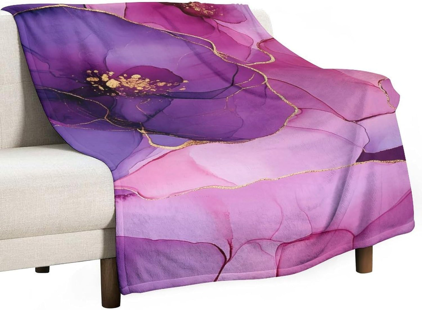 Marble Tie Dye Gradient Throw Blanket for Couch Bed Plush Cozy Fuzzy Flannel Blanket for All Season 30"x50"