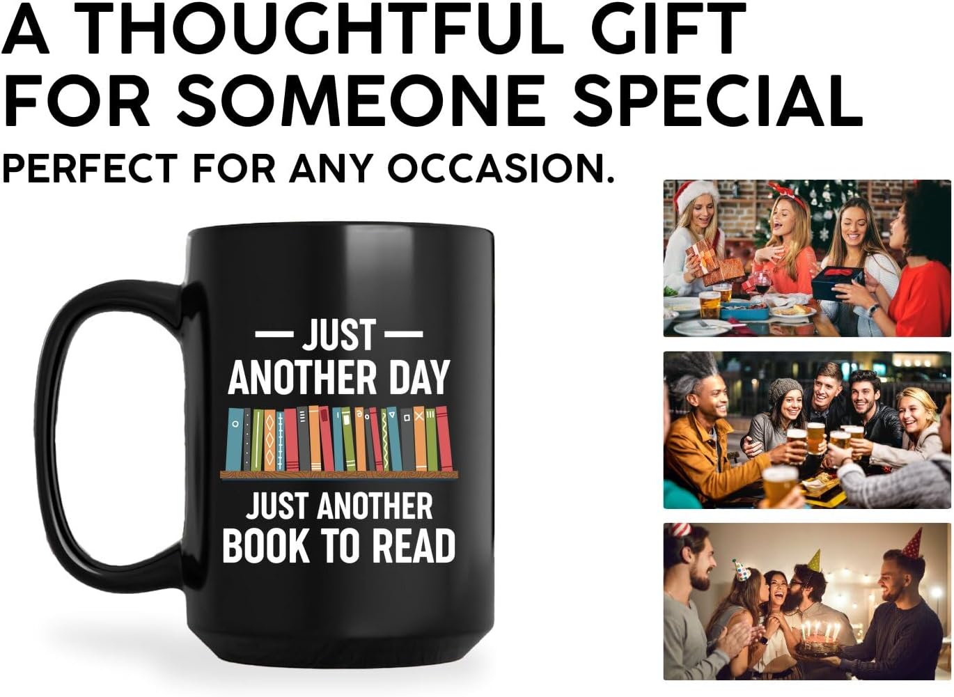 Book Lovers Coffee Mug 15oz Black -Book day - Book Reader Bookworm Addict Bookish Librarian Nerd Gifts Decor for Men Women
