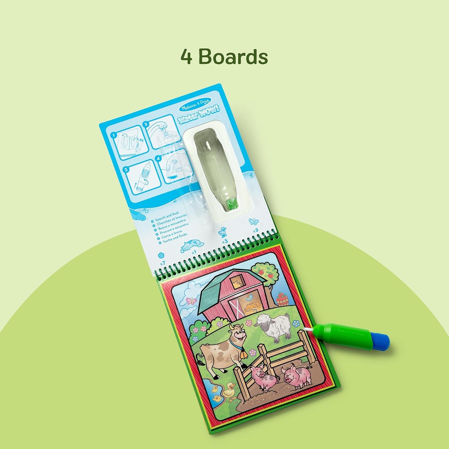 Melissa & Doug On the Go Water Wow! Mess Free Coloring Book, Reusable Water-Reveal Activity Pad, Animals, Travel Toys, Party Favors, For Toddlers & Kids Ages 3+ - FSC Certified