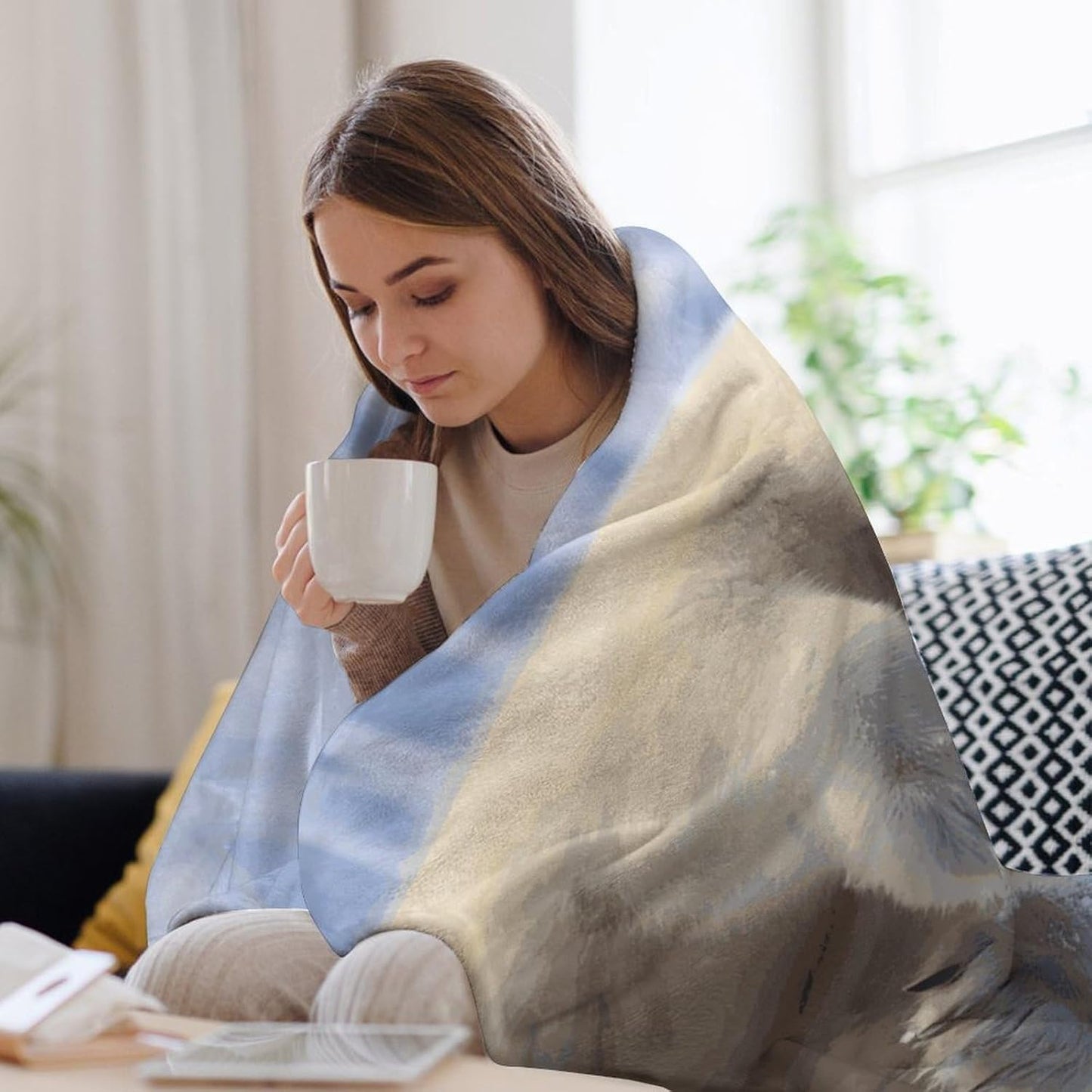 Polar Bear Blanket Super Soft Lightweight Throw Blanket Cute Cozy Warm Bed Blanket Decorative Fuzzy Blanket All-Season Home Decor Gift for Sofa Couch Living Room 30"*40"（76 * 100cm）