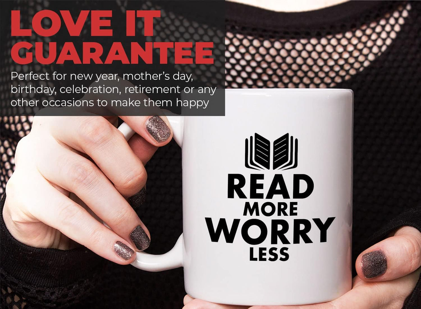 Book Lover Coffee Mug 11oz White - read more - Literary librarian Literature Bookworm Historian Public Library Curator Bibliophile Bibliolater