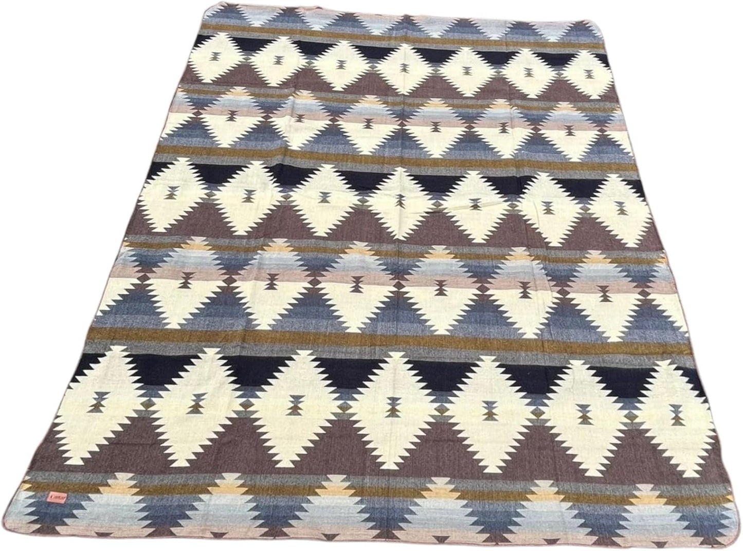 Alpaca Wool Blanket, Queen Size 94 x 78, Reversible 2 in 1, Thick and Ultra Soft, Hypoallergenic, Non-Itchy, Handmade in Ecuador. Premium Alpaca Wool Thtow Blanket for Cozy Comfort. (Blue and Brown)