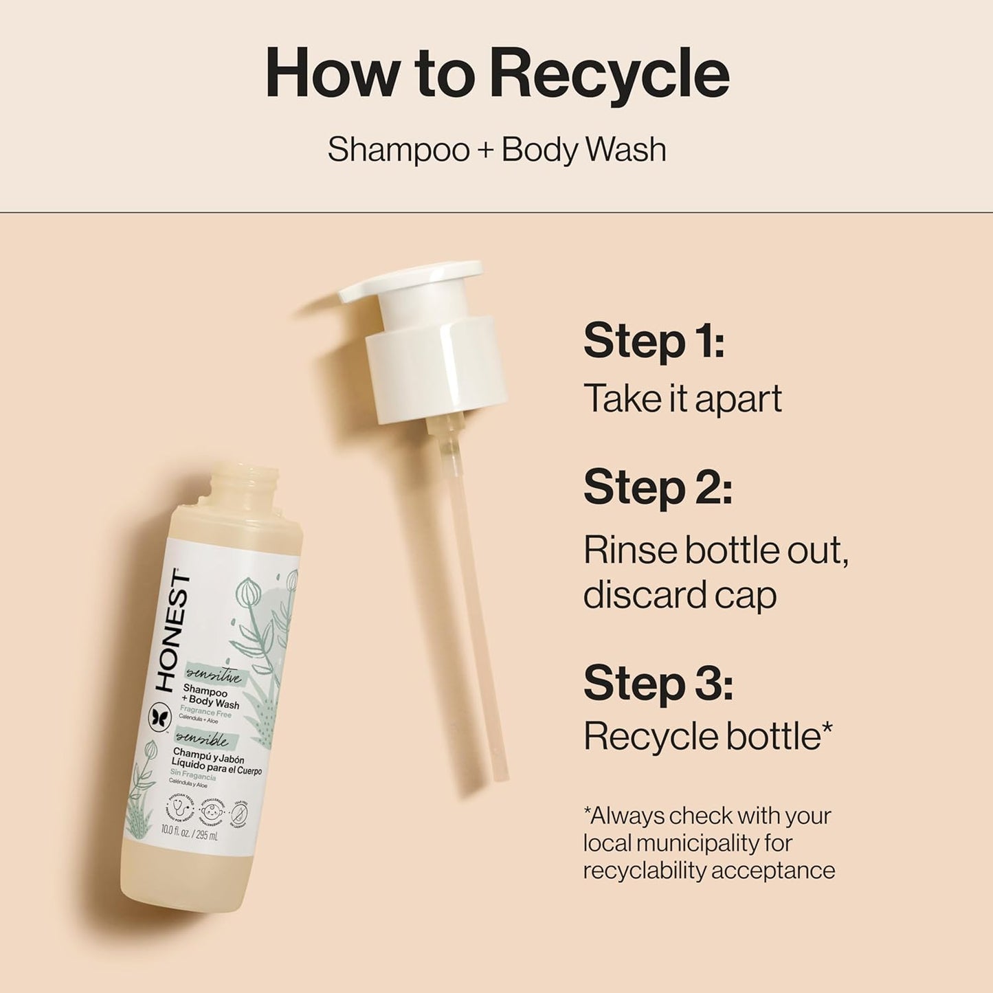 The Honest Company 2-in-1 Baby Shampoo & Body Wash, Fragrance-Free, Tear-Free, Hypoallergenic, Naturally Derived, Sensitive Skin, 10 fl oz