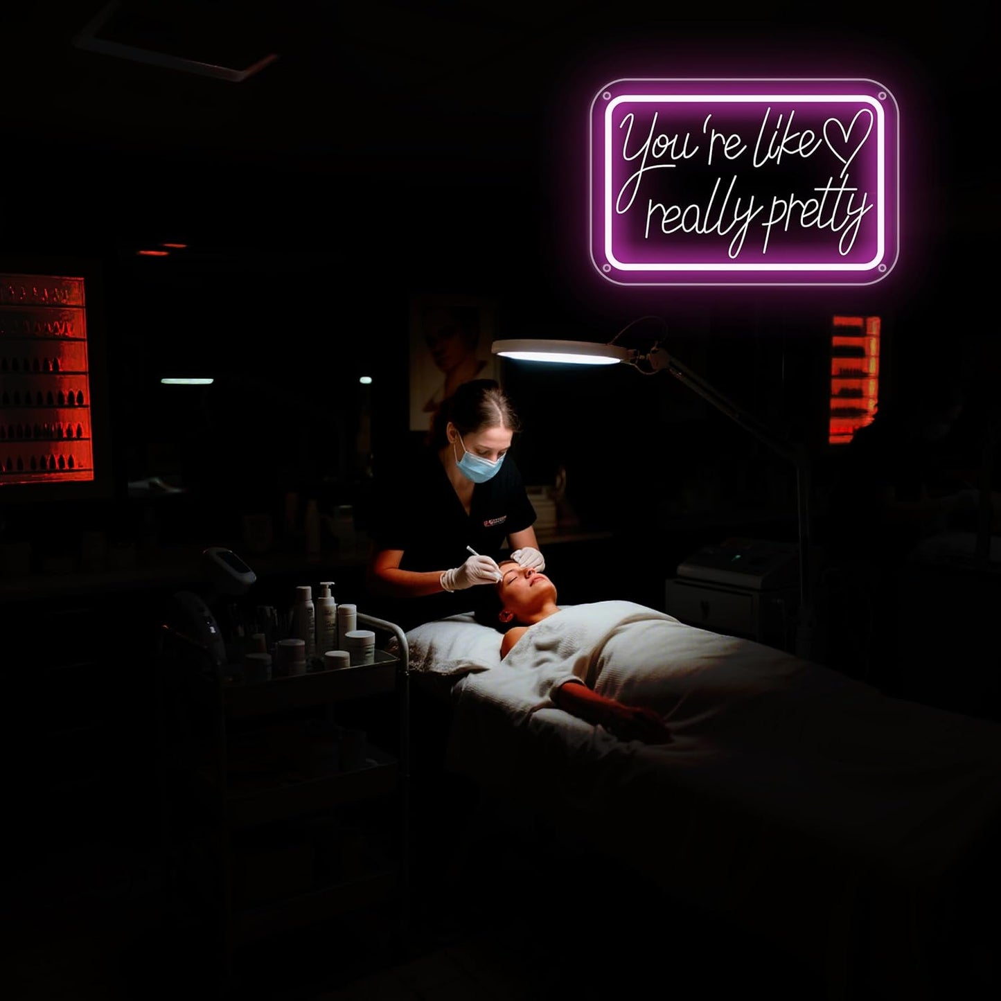 You're Like Really Pretty Neon Signs for Wall Decor, Neon Lights Signs for Bedroom Decor Birthday Gift for Teen Girls Led Neon Sign Pink Neon Sign for Salon, Home, Wedding, Party