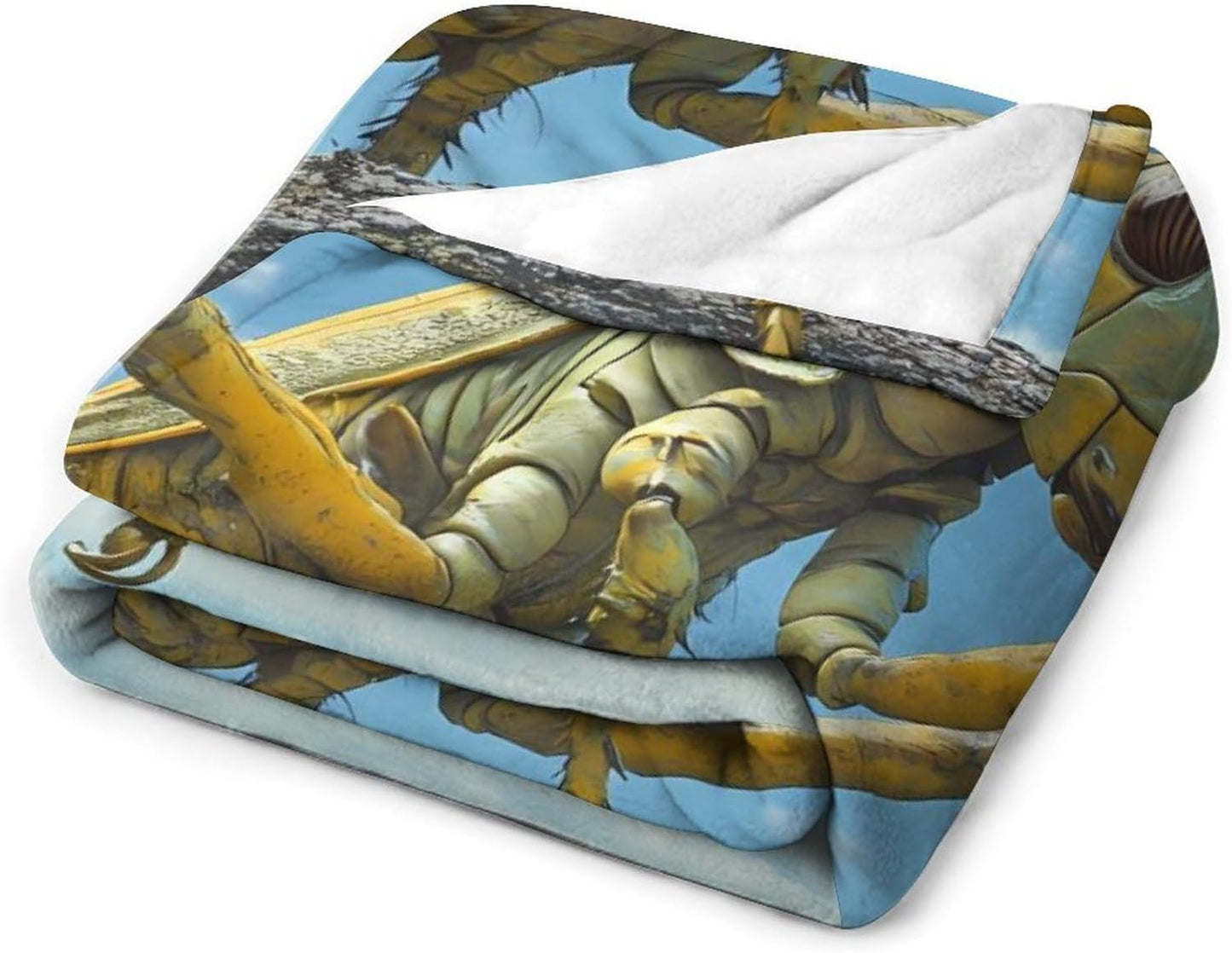 Blue Skys Grasshopper Insect Throw Blanket for Couch Bed Plush Cozy Fuzzy Flannel Blanket for All Season 66"x90"