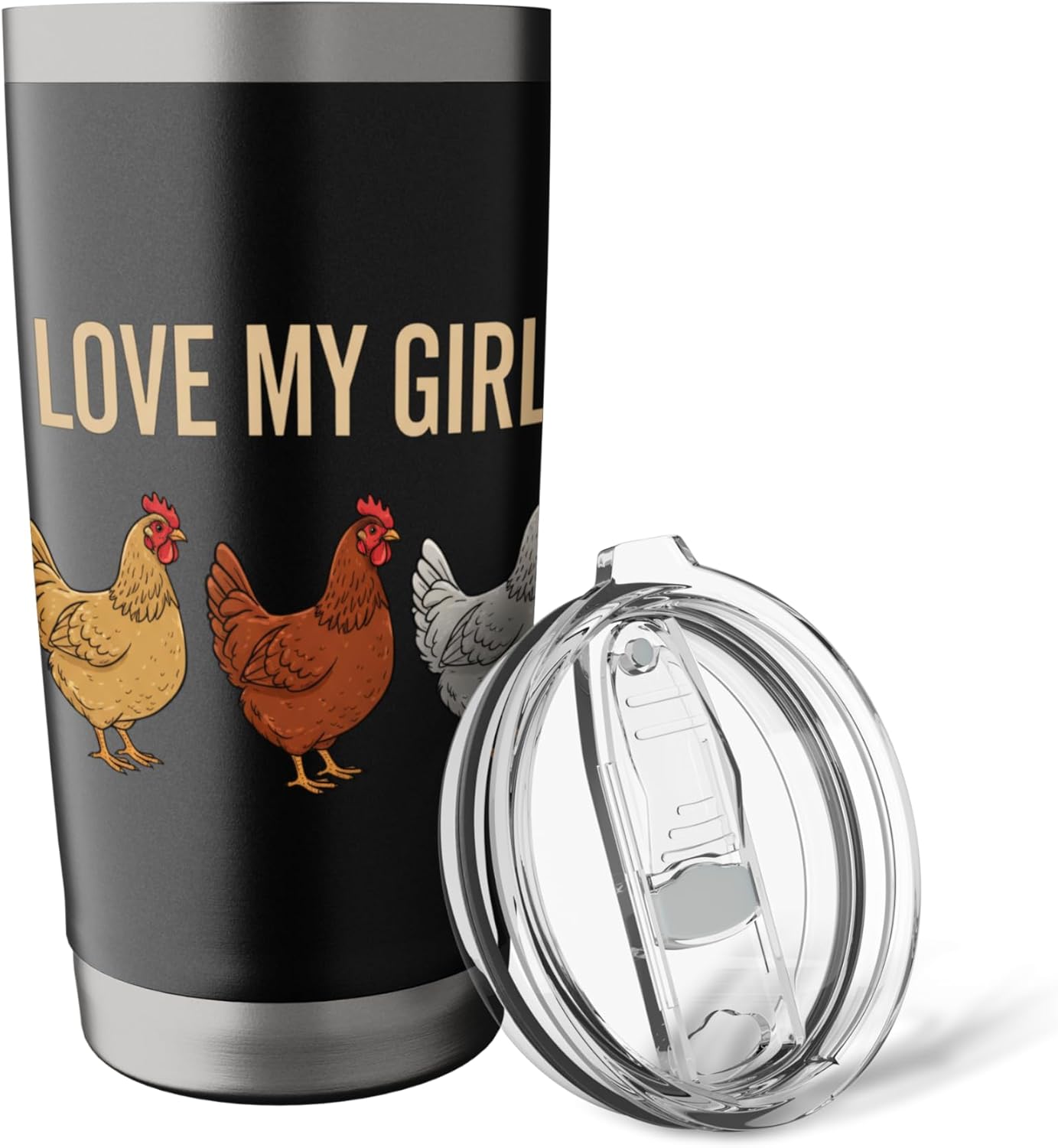 I Love My Girls Chicken Mom Farm Hen Poultry Lover Stainless Steel Insulated Tumbler