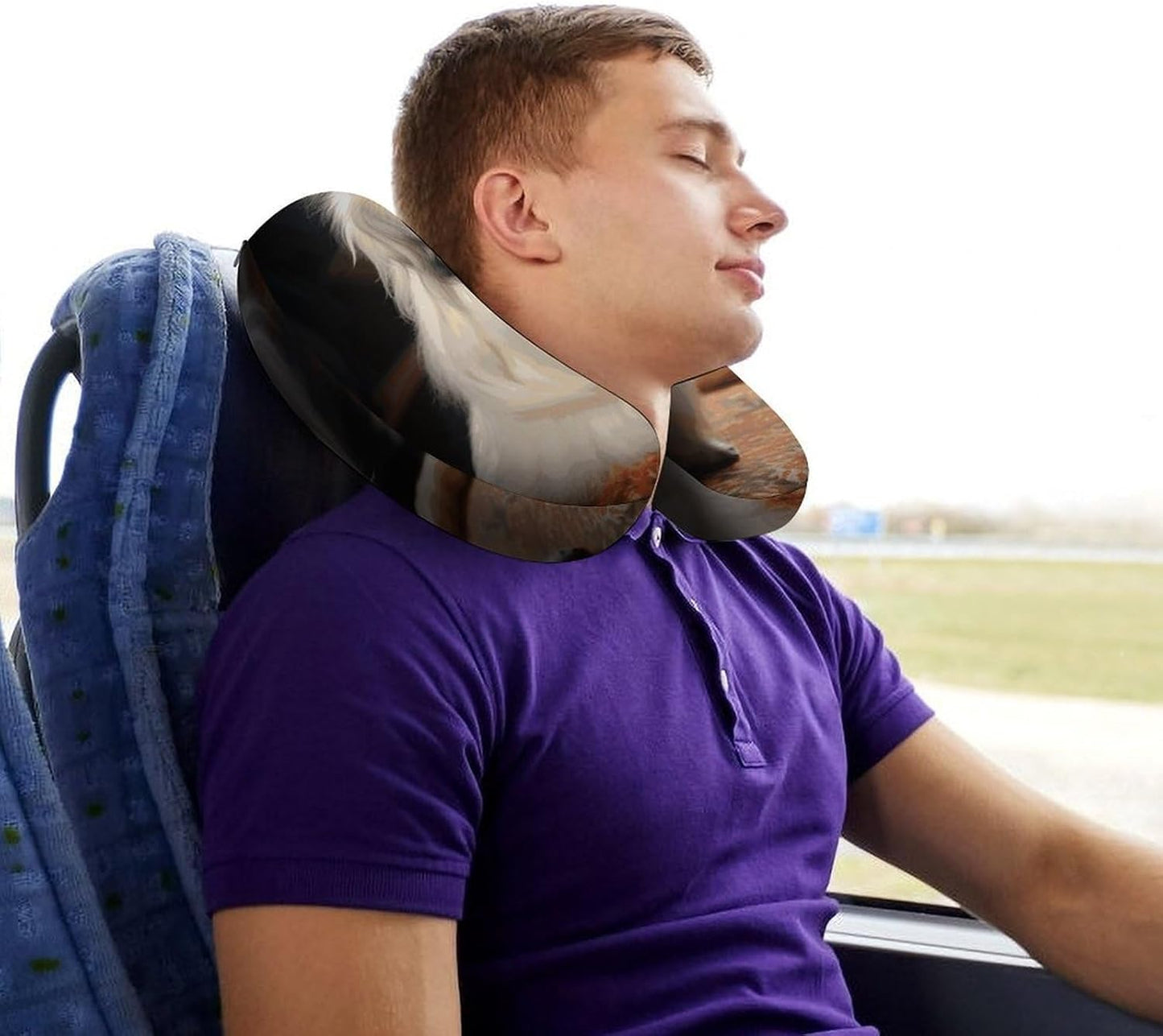 Pekingese Dog Neck Pillow Memory Foam U Shaped Pillows Portable Pillows for Shoulder Travel Head Support Pillow with Concealed Zipper for Airplane Car Home Office