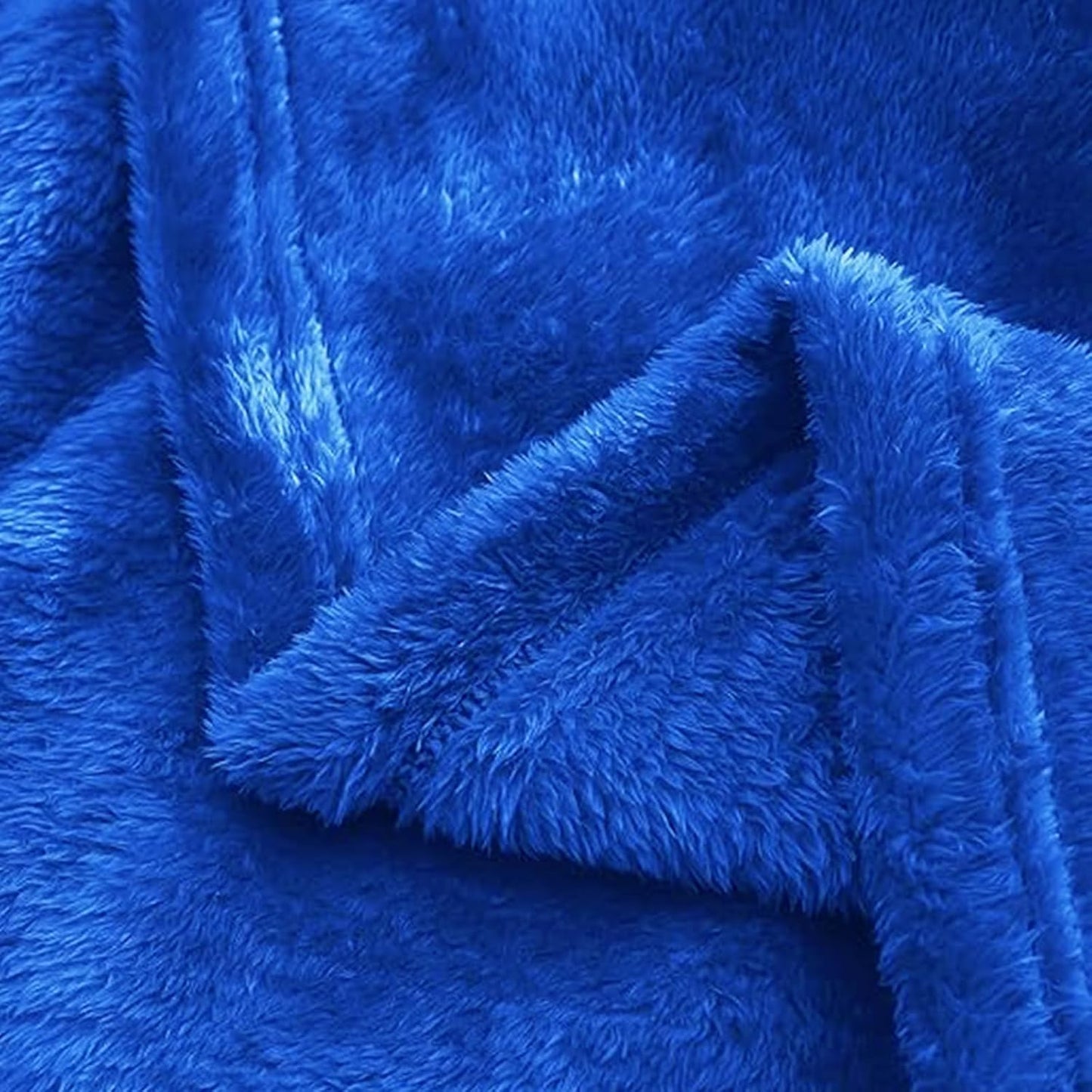 Exclusivo Mezcla Plush Fuzzy Fleece Throw Blanket, Super Soft, Fluffy and Warm Blankets for Couch, Bed, All Season Use (40x50 Inches, Cobalt Blue)