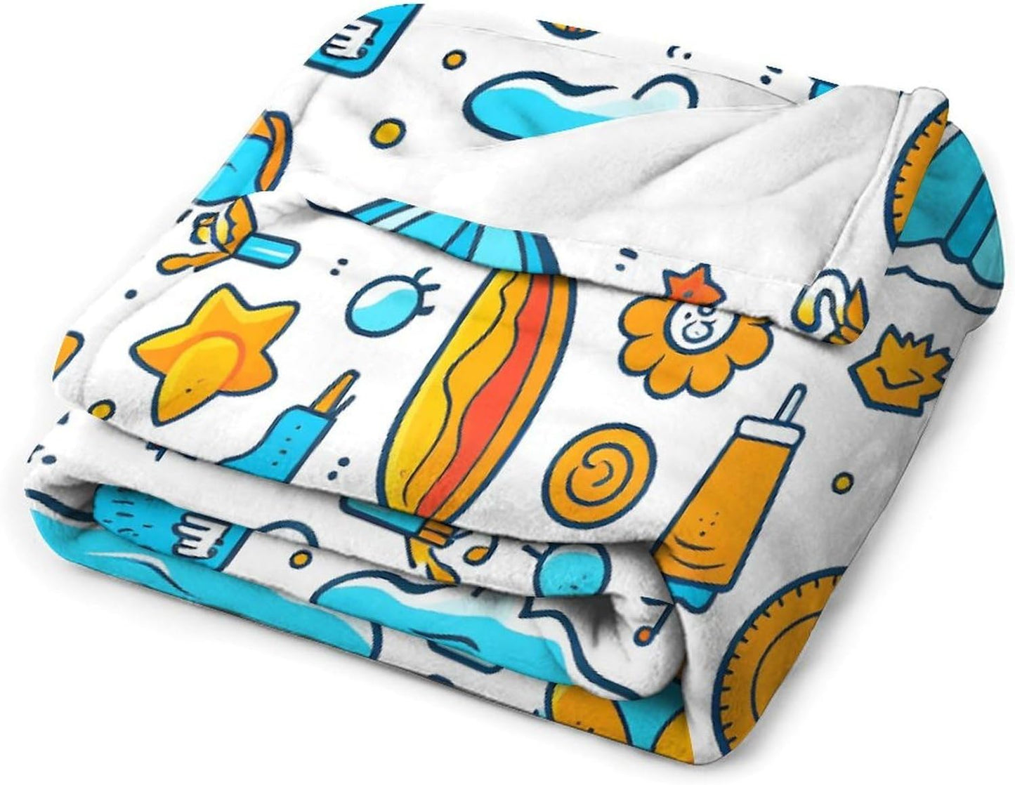 Beach Themed Graphics Throw Blanket for Couch Super Soft Warm Lightweight Throw Blankets Cozy Flannel Bed Blanket Cute Decorative Blankets for All Seasons Home Decor Gift 30"*40"（76 * 100cm）