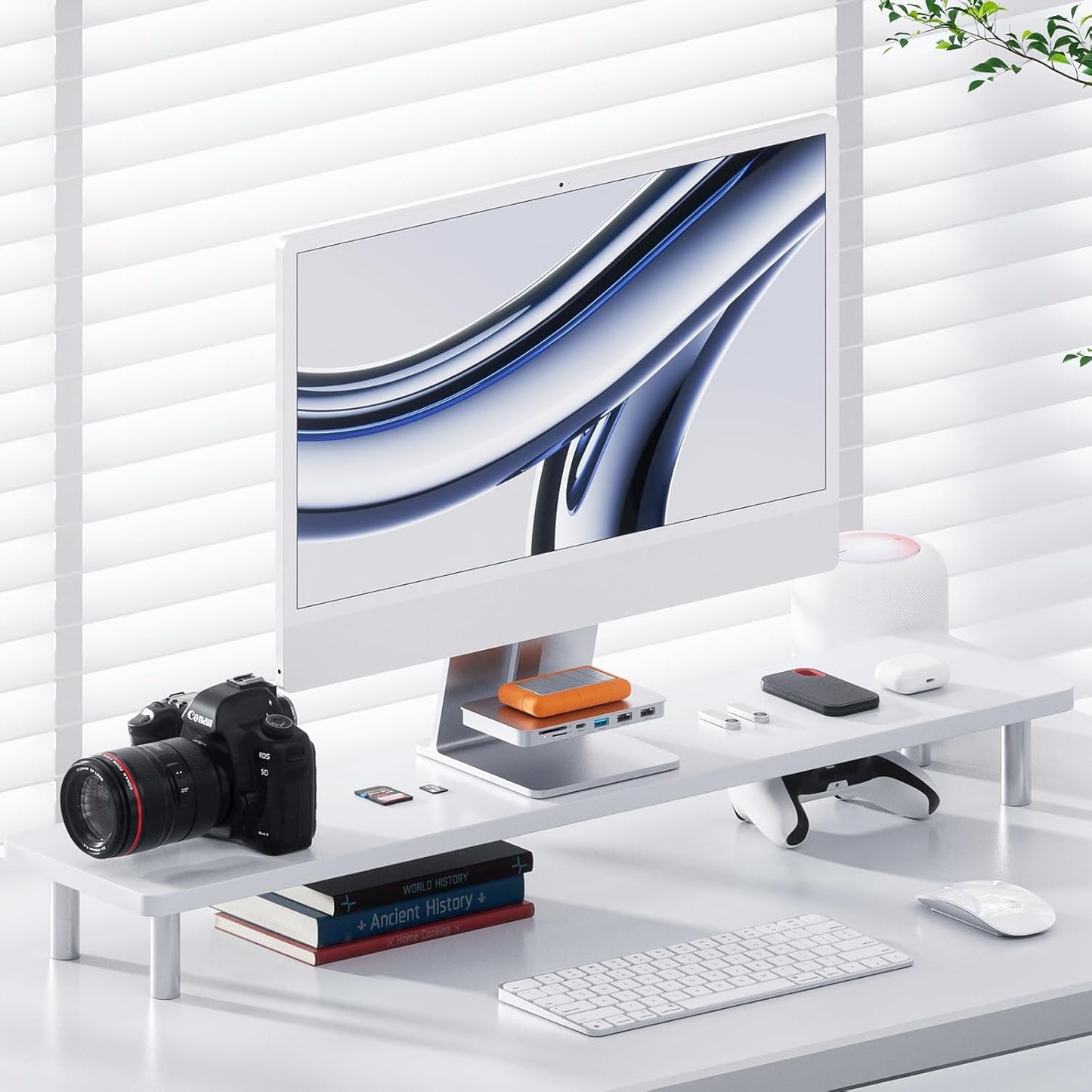 iMac Accessories for i-Mac 2021/2023/2024, PULWTOP USB C Hub for iMac with USB A/C 10Gbps, Hub for M1/M3/M4, 2USB A 2.0, SD/TF Card Reader for iMac24 inch & Studio Display 2 Blue