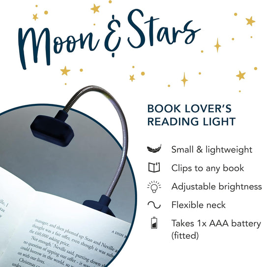IF Compact Book Light - Moon & Stars, Dark Blue/Gold