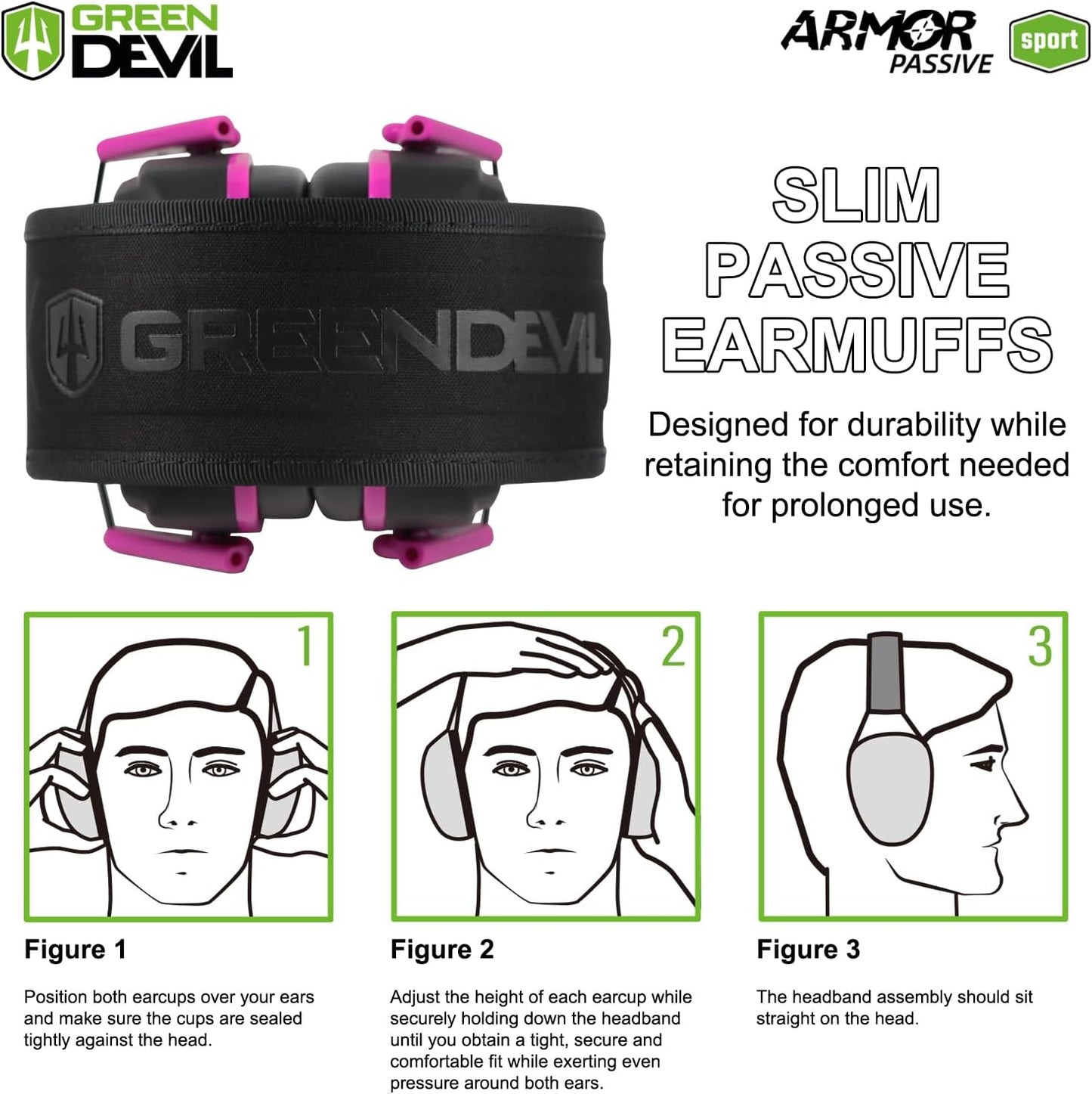 GREEN DEVIL Noise Reduction Hearing Protection Ear muffs Passive Safety Earmuffs Slim Headphones For Shooting Gun Range