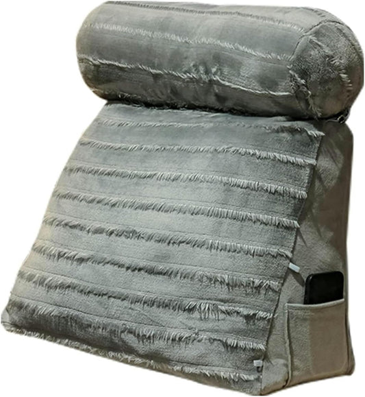 Bedrest Lumbar Neck Back Support Pillows Ergonomic Reading Bed Rest Pillow for Sofa Bed Bunk Bed Office Chair and Upholstered Headboard Bolster with Adjustable Long Pillow