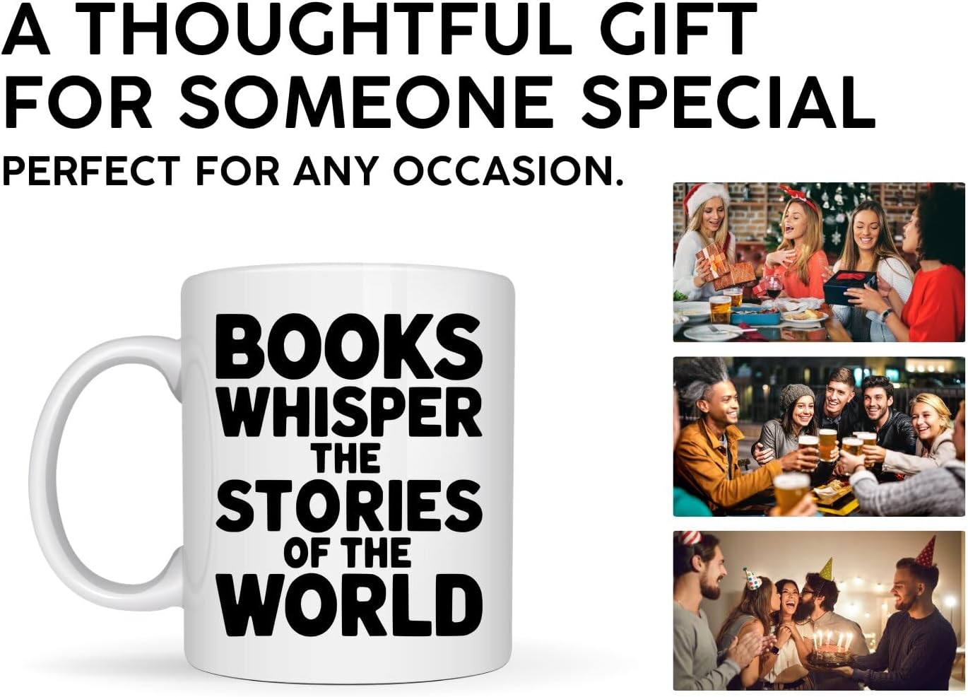Reader Coffee Mug 11oz White -Books whisper - Gift for Reader Book Lover Funny Reading Readers Writers Women Bookish Club