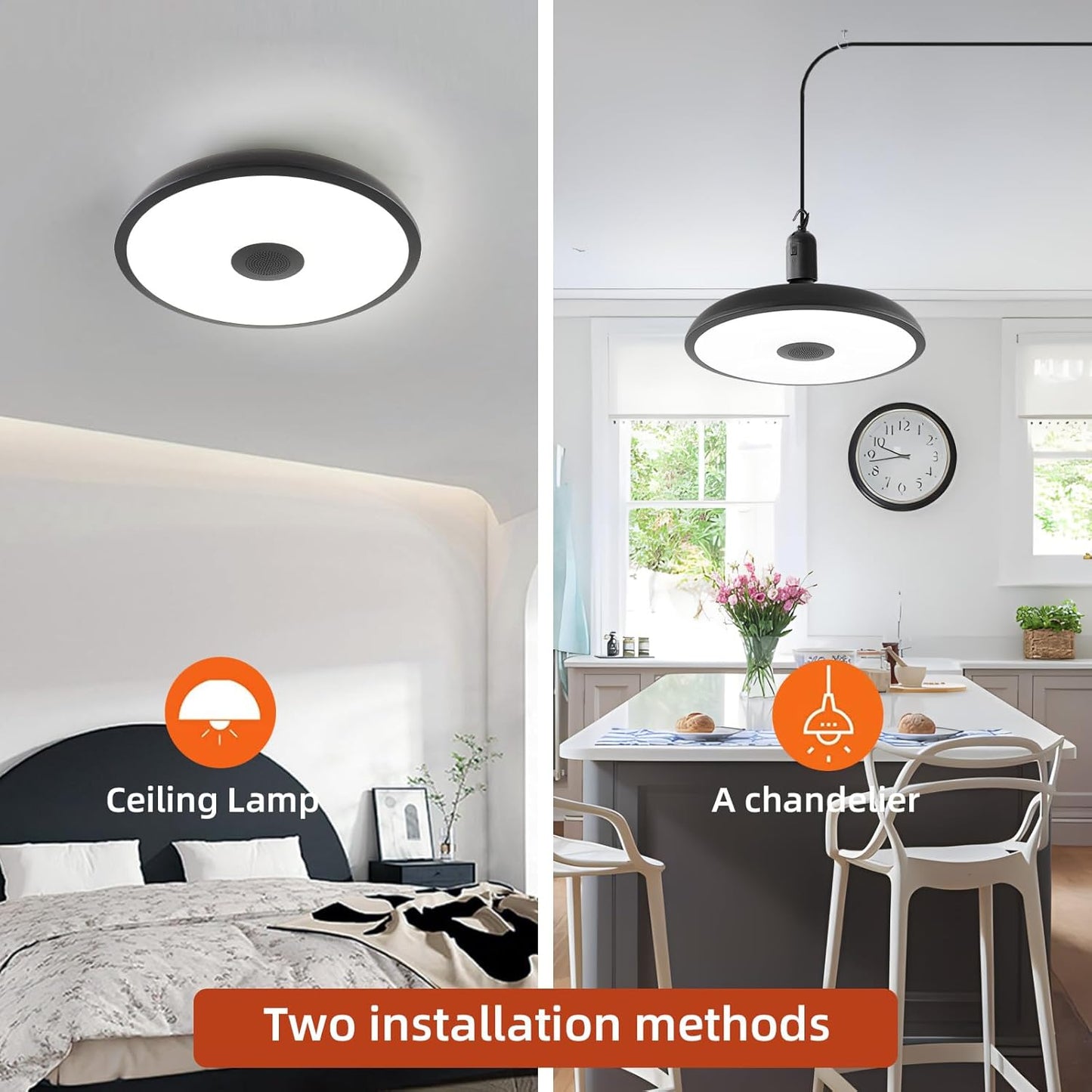 HOREVO Plug in Pendant Light Hanging Lamp Fixture for Kitchen Island 18W Farmhouse Adjustable Pendant Lighting with Color Change for Kitchen, Bar, Dining Room, Bedroom, Living Room, Entryway, Garage