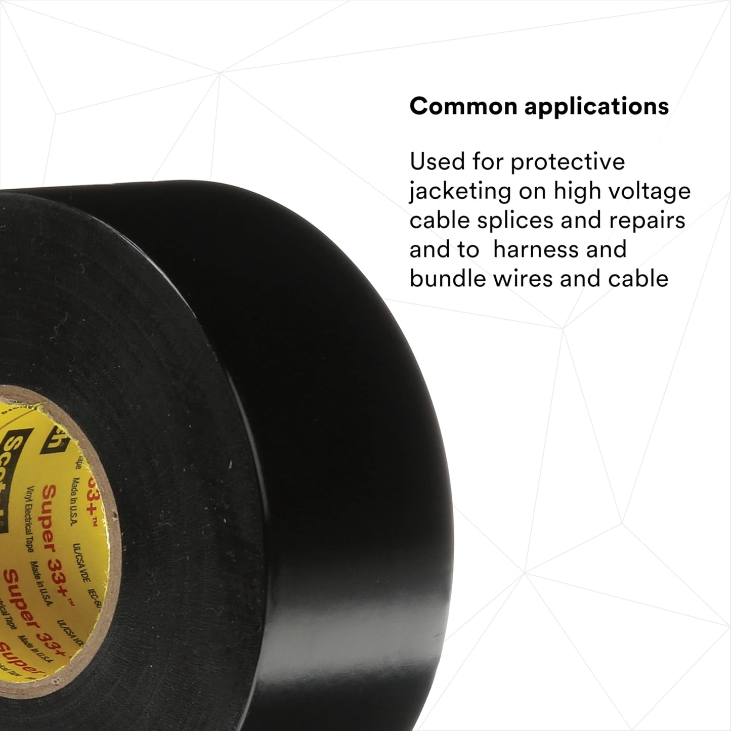 3M Scotch Super 33+ Electrical Tape - 3/4 in x 52 ft, Premium Grade All-Weather Vinyl, Resistant to Abrasion, Moisture, Corrosion, Alkalies - Black, 1 Roll