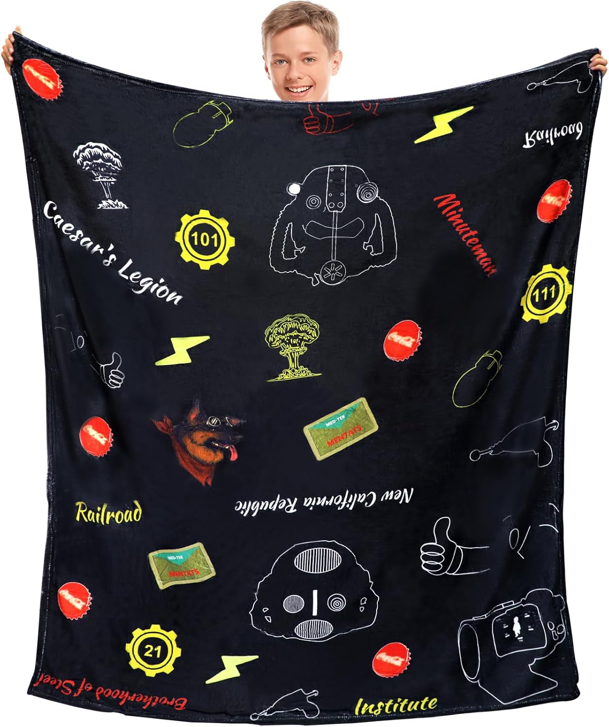 Flannel Throw Blanket Fall Merchandise Out, Birthday Gifts for Boys Girls Gamers Teens, Warm Soft Blanket for Living Room Bedroom Decorations Bed Sofa - 70"x60"