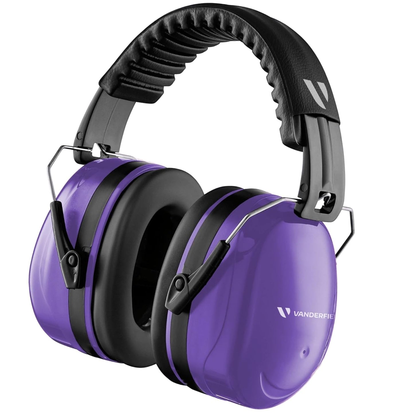 Vanderfields Premium Hearing Protection Ear Muffs - Broad Spectrum Sound Reduction 36.1dB at 2K Hz Noise Cancelling - Headset Safety Noise Cancellation - Headphones Adults and Teens - Purple Power