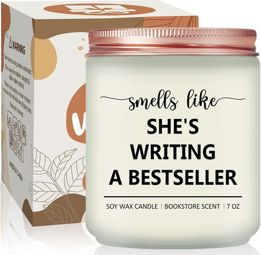 Candle, Writing Writer Gifts for Women - Funny Gifts for Book Novelist Screenwriter, Aspiring Literature Literary Presents for Author Poet - Lavender Scented Candles