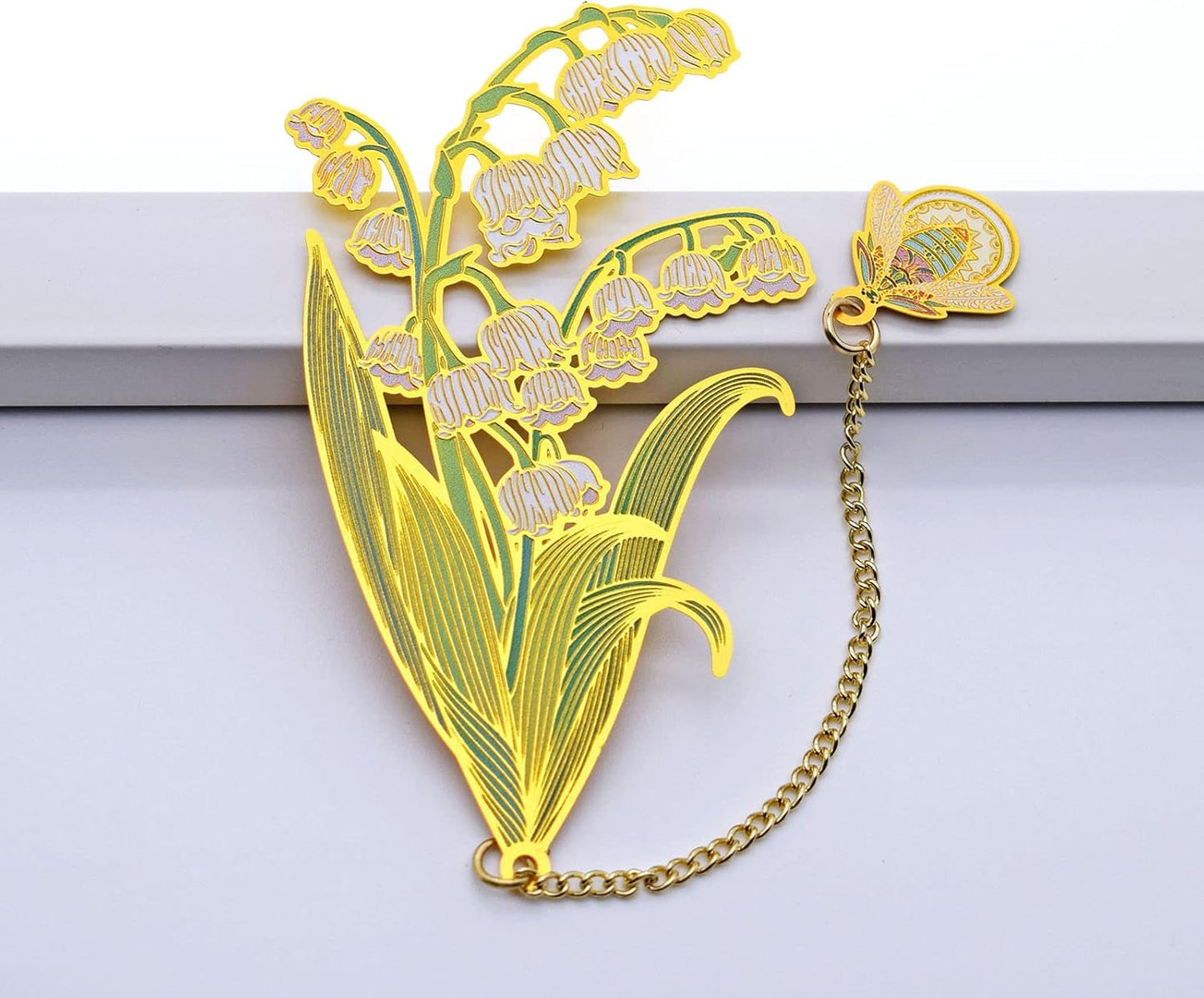 BLBMH 3in1 Metal Flower Bookmarks Birthday Gifts for Women Girl Unique Mother's Day Teacher Appreciation Gifts for Book Lovers Friends Readers Graduation Gifts Book Markers - Lily of The Valley
