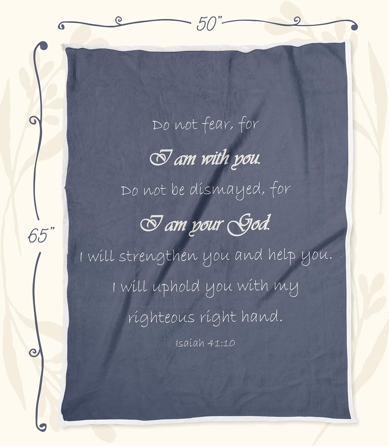 Compassion Warm Throw Sympathy Blanket - Double Layer 65x50 Throw Blankets - Soft Scripture Blue Throws for Couch & Bed - Healing Gifts for Women - Warm Bedspread for Bed