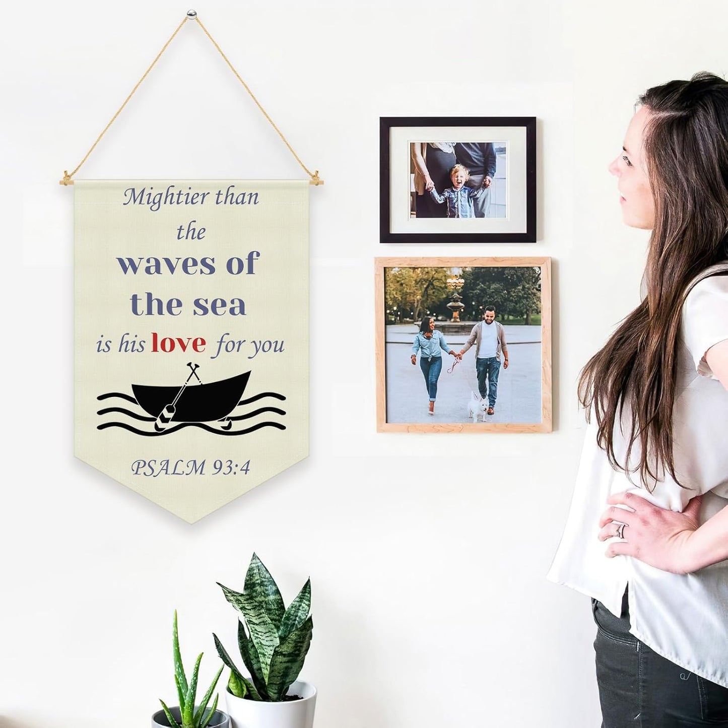 Inspirational Bible Gift Christian Wall Art Banner Hanging Pennant Flag Banner Bible Verse Decor for Nursery Classroom Kids Room Bedroom Playroom Religious Scripture Art Wall Decoration