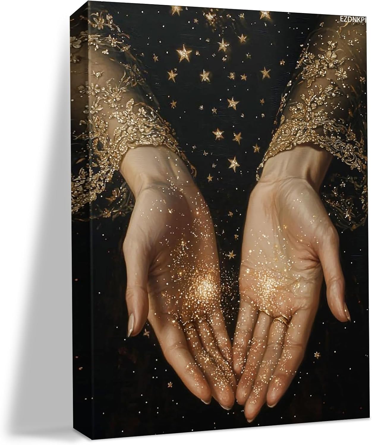 Dark Academia Witchy Celestial Art Stardust Moody Poster Prints Wall Art Canvas Picture Modern Family Bedroom Decor Funky Room Aesthetic Wall Decor Framed 8x12inch