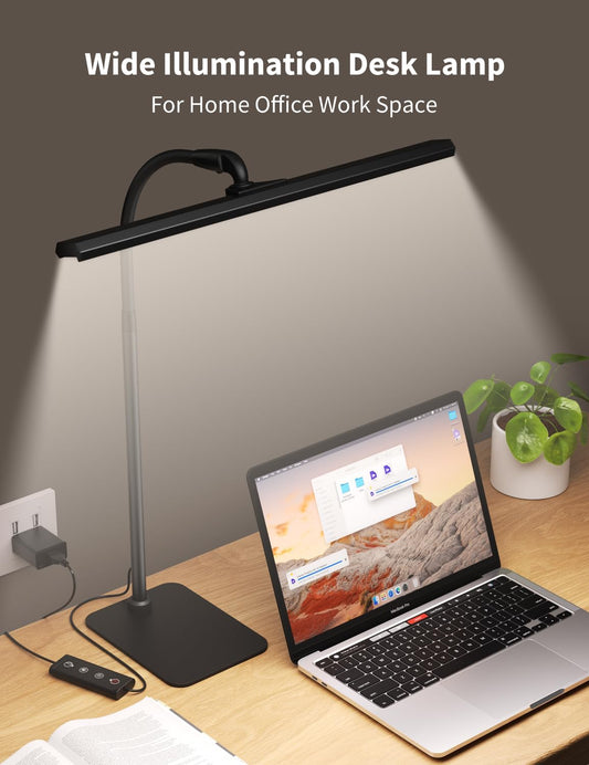 Kary LED Desk Lamps for Home Office, Tall Desk Light with Base, Flexible Gosseneck Adjustable Height 5-Level Dimmable Brightness & Color, Architect Lamp for Working,Reading,Crafting,Study