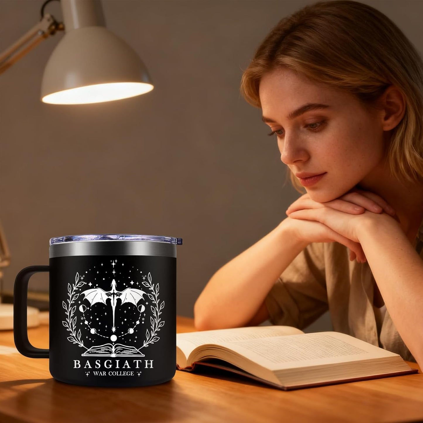 Fufendio Fourth Wing Funny Mug 14oz, Fourth Wing Gift Merch, Inspired Fantasy Book Lover Gifts, 4th Wing Bookish Dragon Merchandise