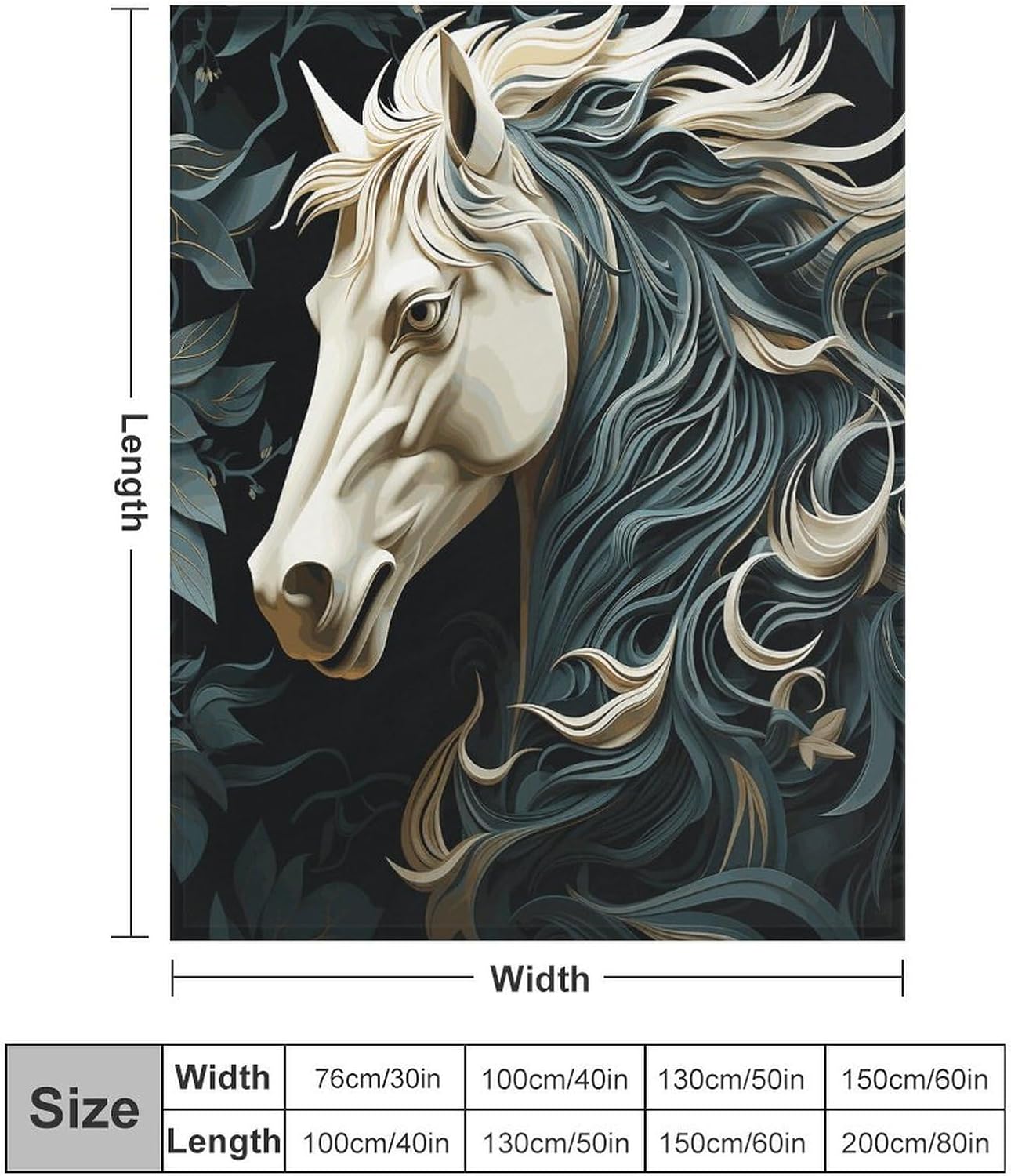 Horse Pattern Throw Blanket for Couch Super Soft Warm Lightweight Throw Blankets Cozy Flannel Bed Blanket Cute Decorative Blankets for All Seasons Home Decor Gift 50"*60"（130 * 150cm）