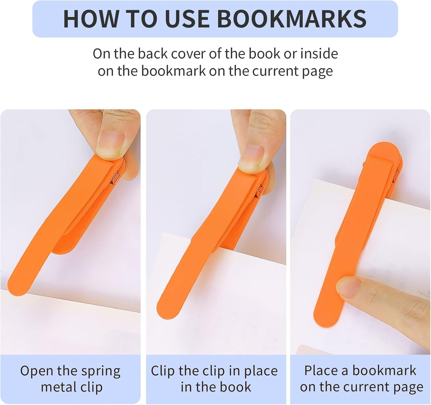 3 Pack Automatic Bookmark, Silicone Page Holder Clips for Reading, Smart Book Marks for Women Men Kids, Unique Reading Accessories and Clever Teacher Book Lovers Gifts