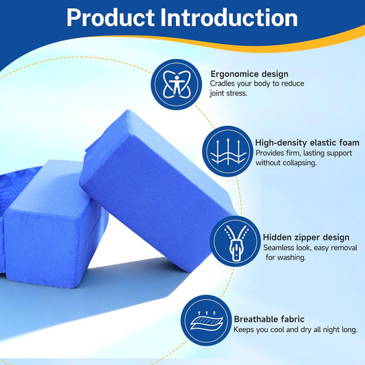 Arm Support Pillow with Gel Pack, Wedge Elevation Pillow for Wrist Elbow Rest, Memory Foam Contoured Arm Cushion for Bed Sleeping
