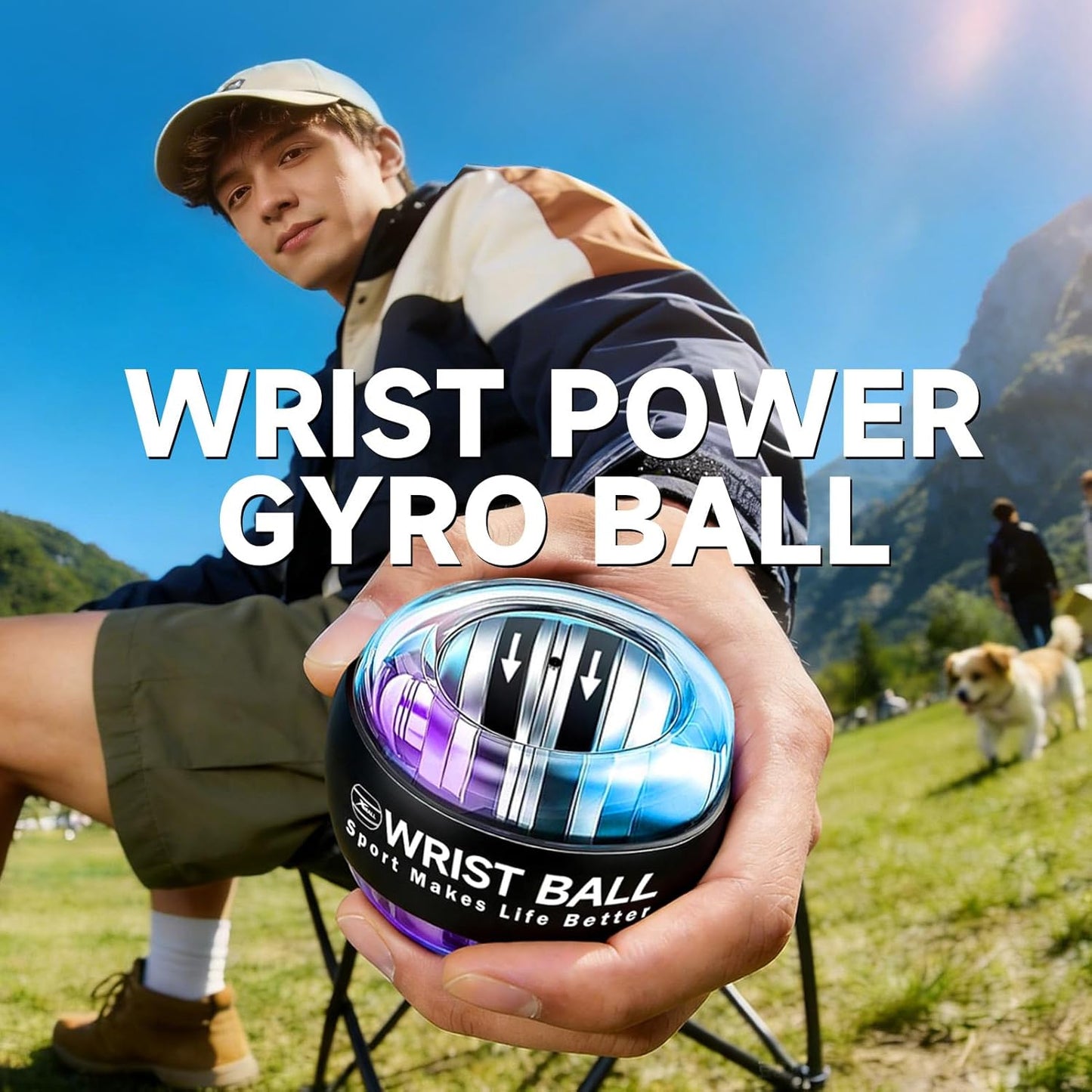 XMALL Torque Ball Hand Exerciser, Grip Strength Trainer, Auto-Start Colorful Lighting, Forearm Strengthener, Hand Strengthening Devices, Wrist Power Gyro Ball, Wrist Strengthener, Finger Exerciser