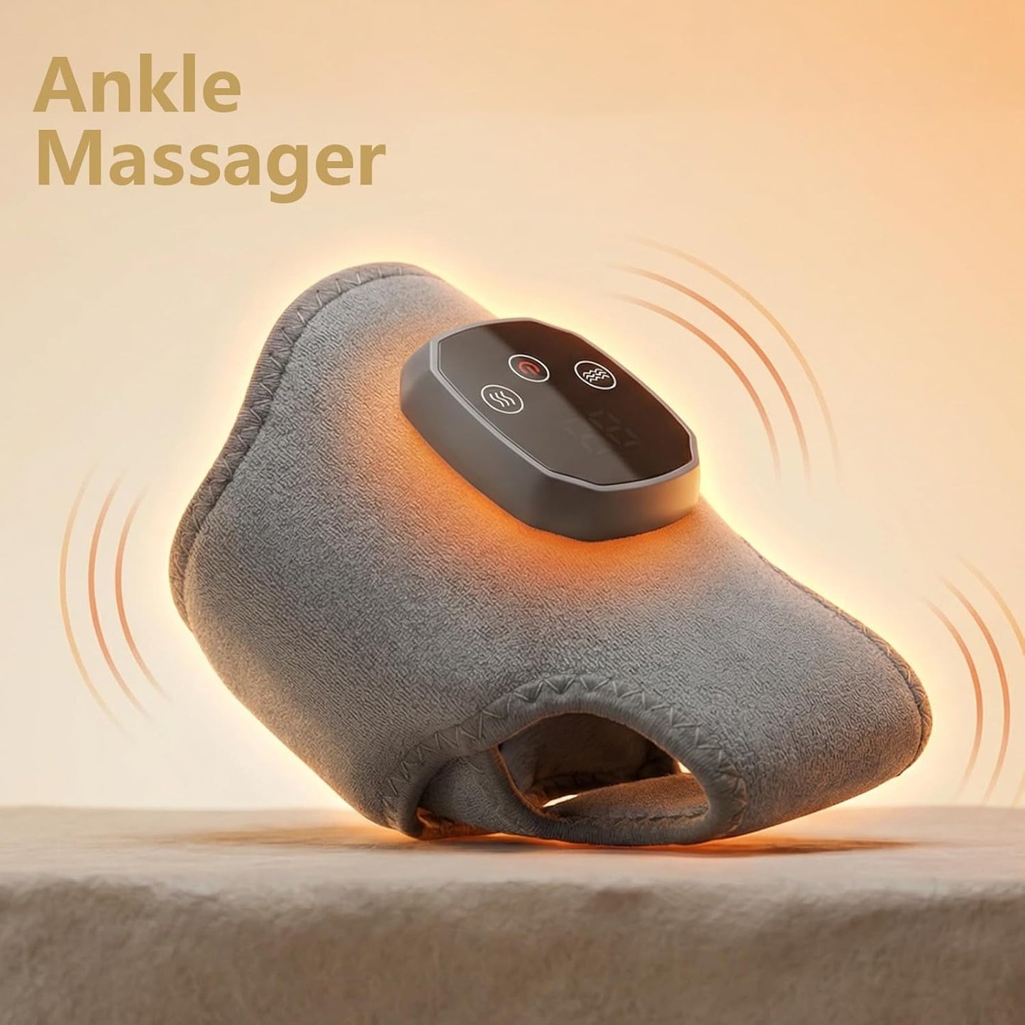 Cordless Foot Massager with Heat, Adjustable Heated Ankle Wrap, 4 High Heat Levels, 3 Strong Vibration Modes, Long Battery Life, Quiet Wireless Heating Pad for Pain Relief, Plantar Fasciitis