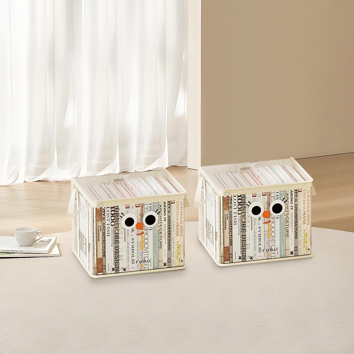 Storage Bags for Book, Transparent Clothes Storage Bag with Zipper, Waterproof Organizer Bags, Clear Plastic Holders with Carrying Handles, for Books, CDs, Clothes, Toys(3 Pcs)