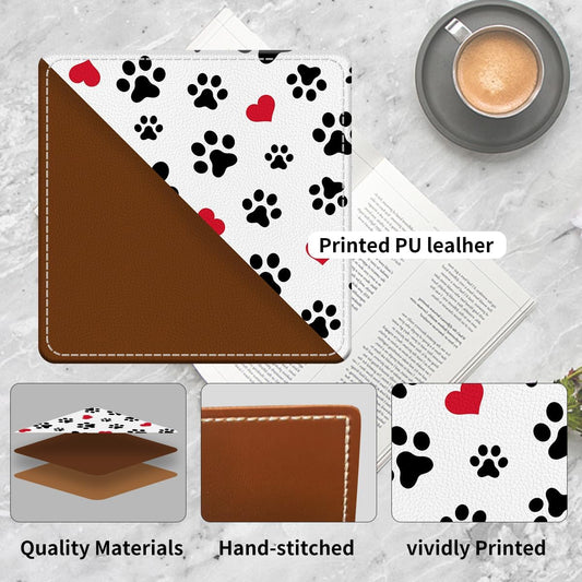 Cute Leather Bookmarks, Fun Triangle Making Corner Bookmark, Book Accessories for Reading Book Lovers, Unbreakable Page Markers for Women Men Cute Dog Paws