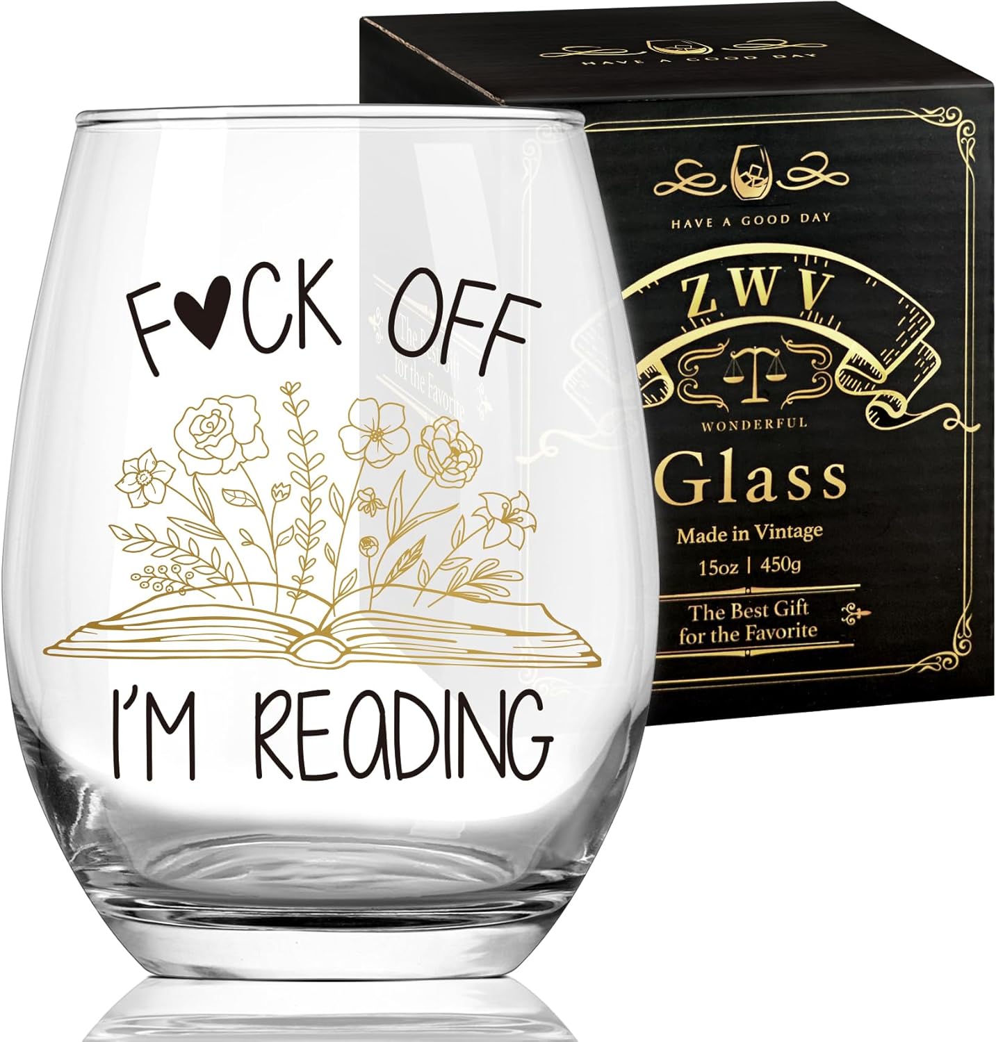 Wine Glass Gifts for Book Lover, F Off I’m Reading, Funny, Inspirational Book Club Christmas Birthday gifts for Bookworm, Readers Freinds, Funny Reading Accessories Librarian Bookish -56
