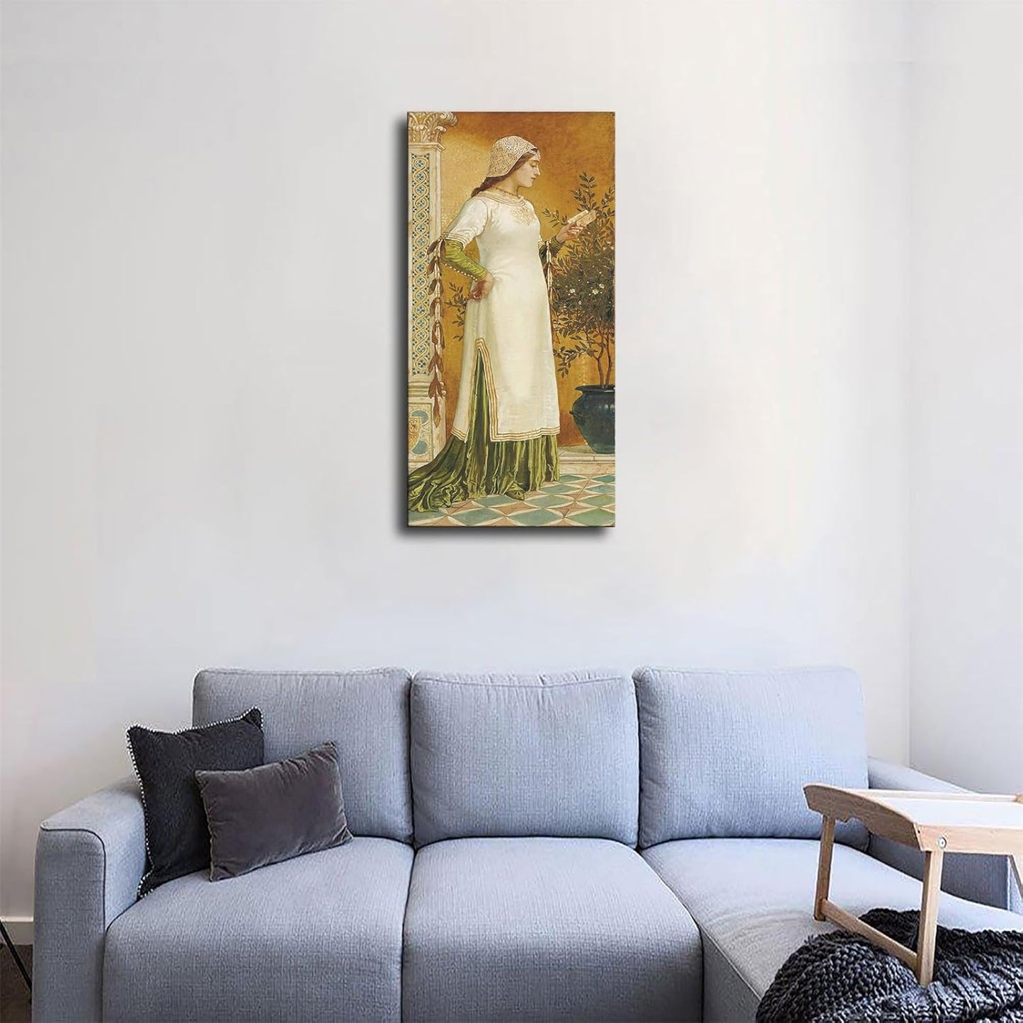 Walter Crane art printing -Laura Reading Canvas HD printing poster creative room aesthetics be the perfect wall art decoration for home office gym bar (20x40inch-Unframed)