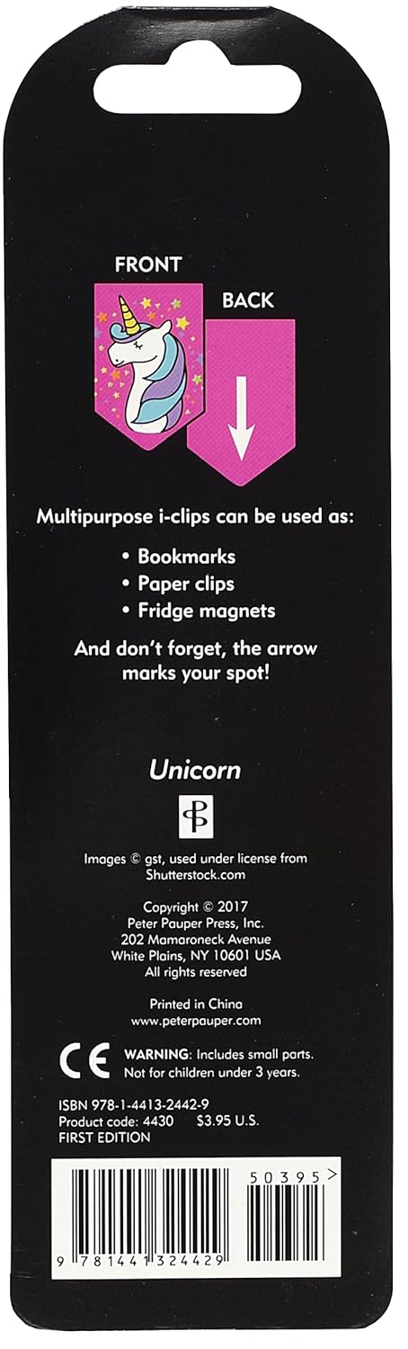 Unicorns i-Clips Magnetic Page Markers (Set of 8 Magnetic Bookmarks)